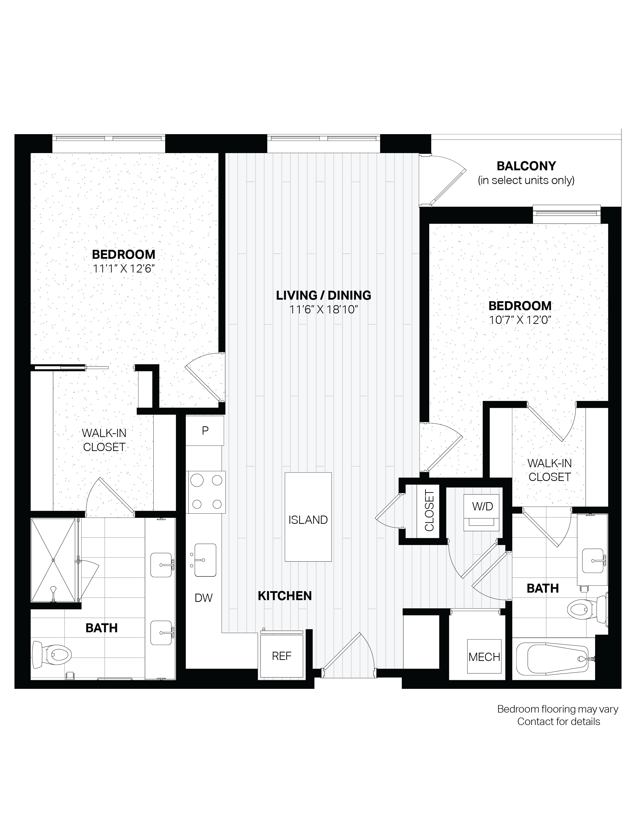 2 Bed/2 Bath-E5 WDU floor plan