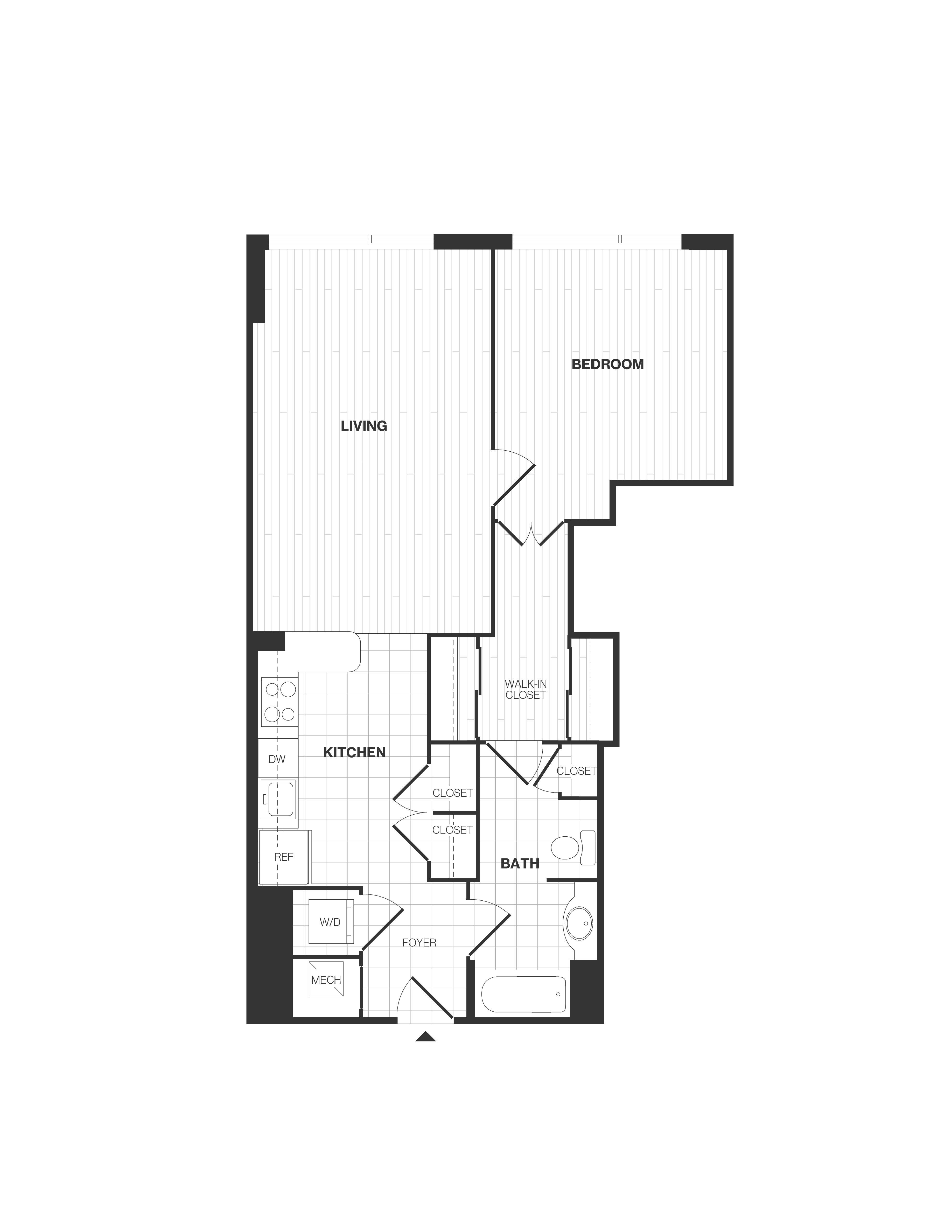 1 Bed/1 Bath floor plan