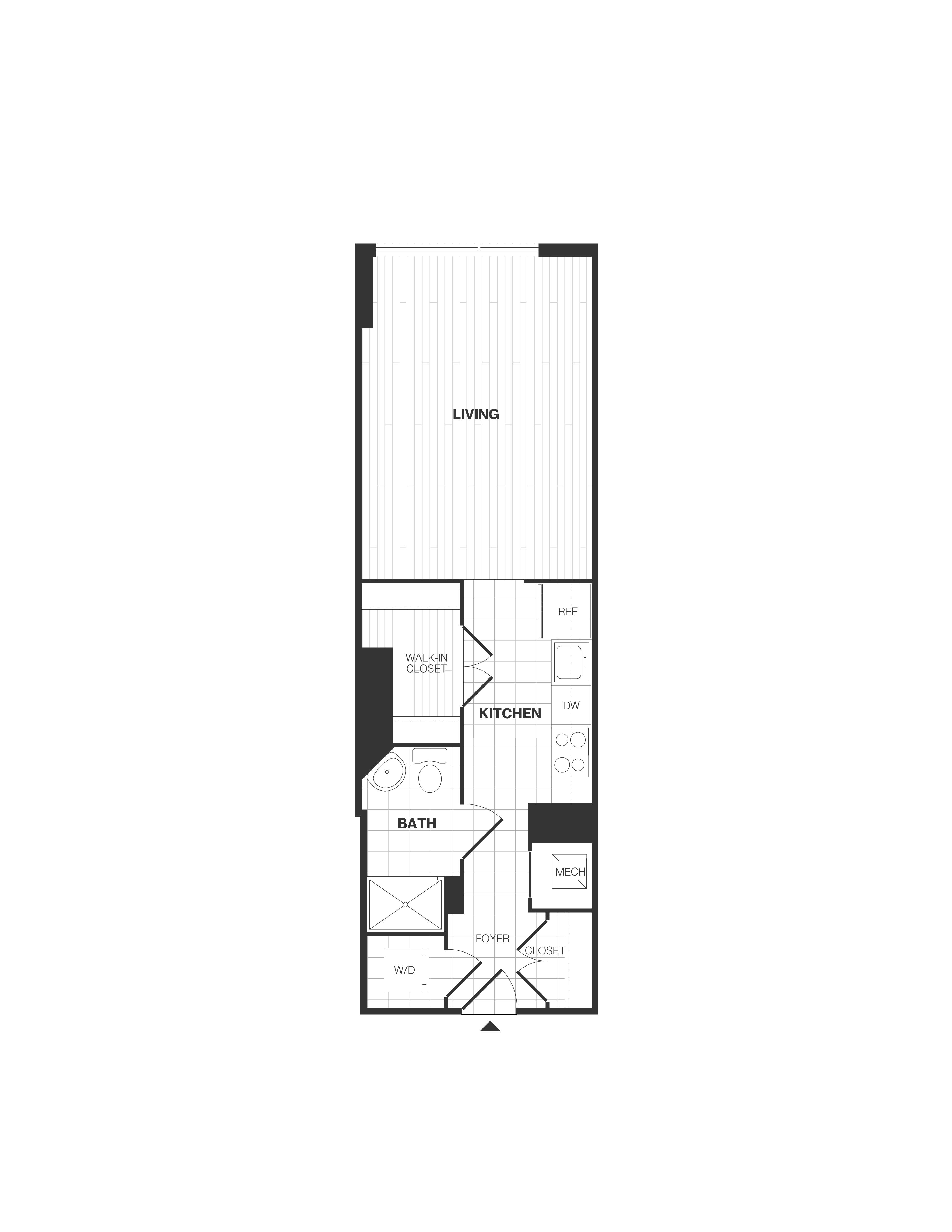 Studio/1 Bath floor plan