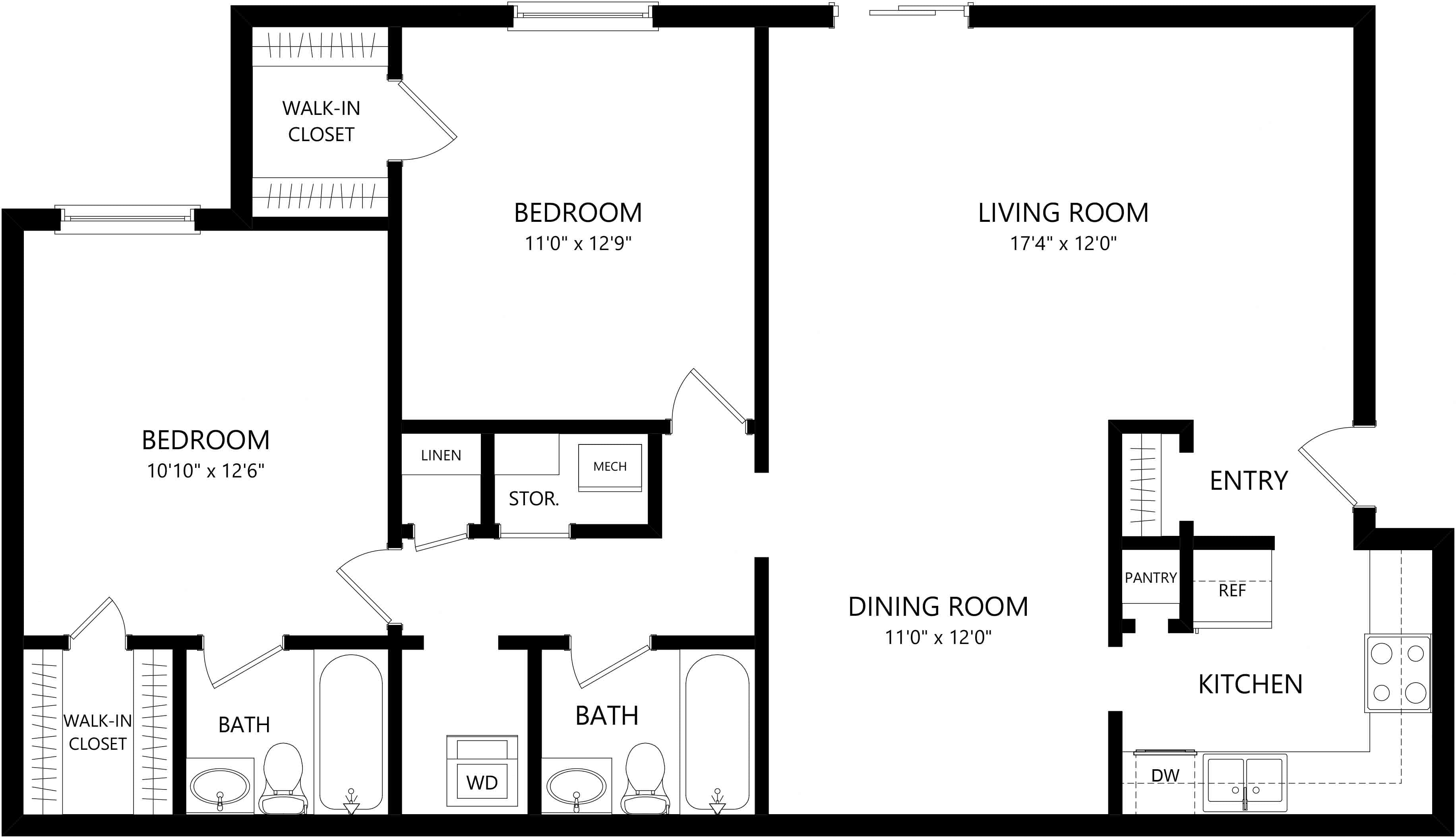 Two Bedroom A floor plan