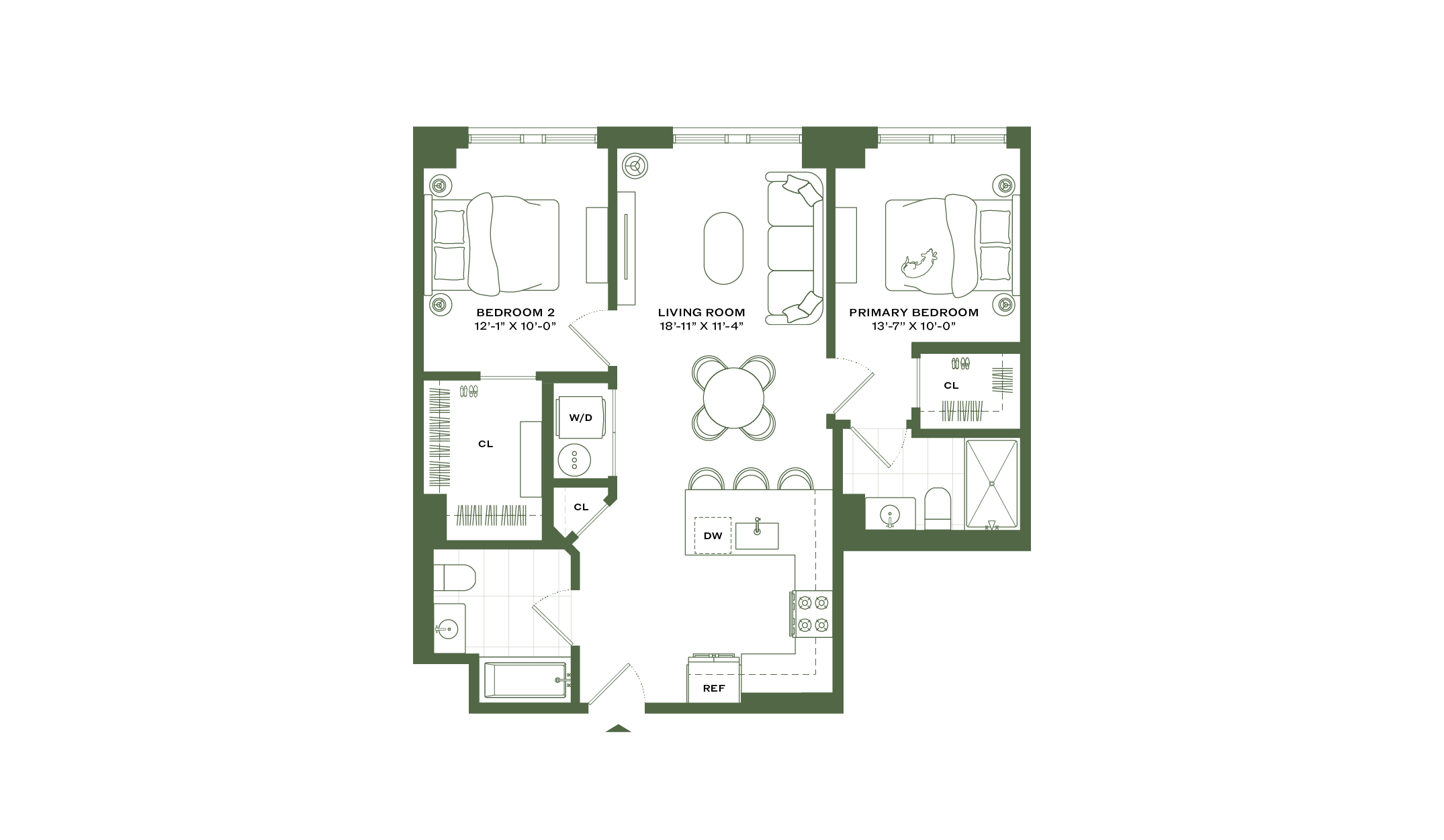 2 Bed/2 Bath-B6 floor plan