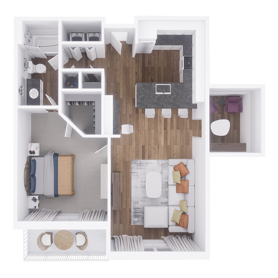 Boulevard with Den floor plan