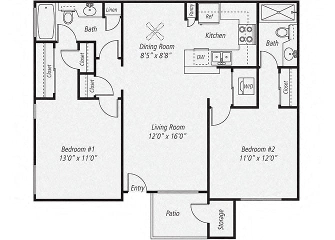 Dual Master Renovated floor plan