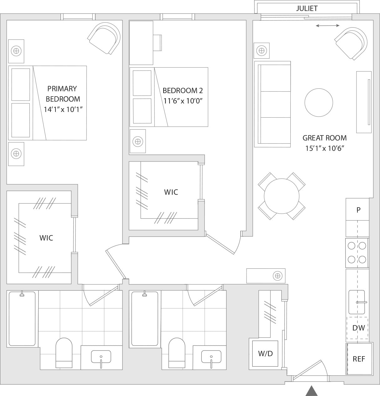 2 BR I floor plan