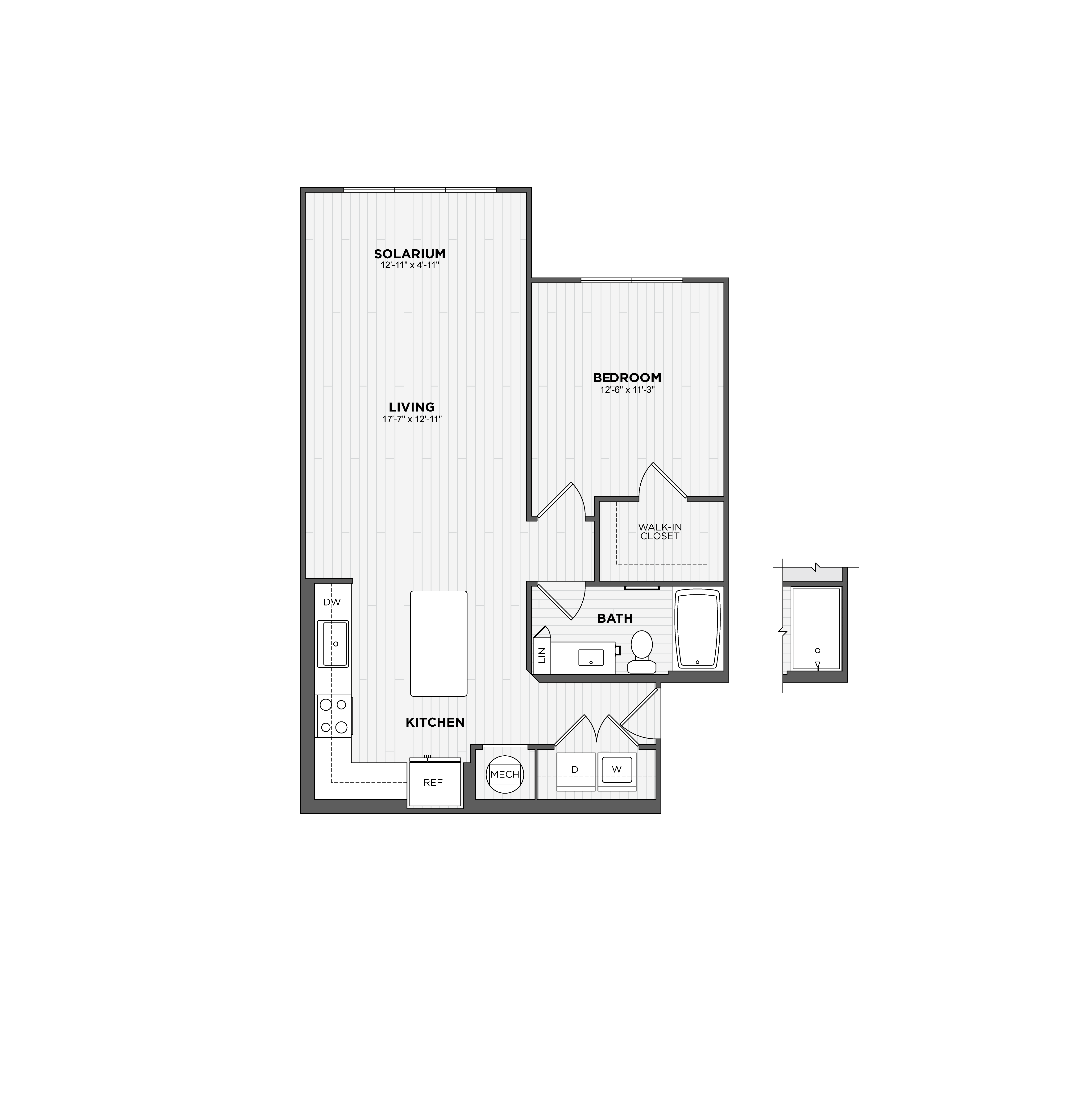 1 Bed/1 Bath-A1-S floor plan