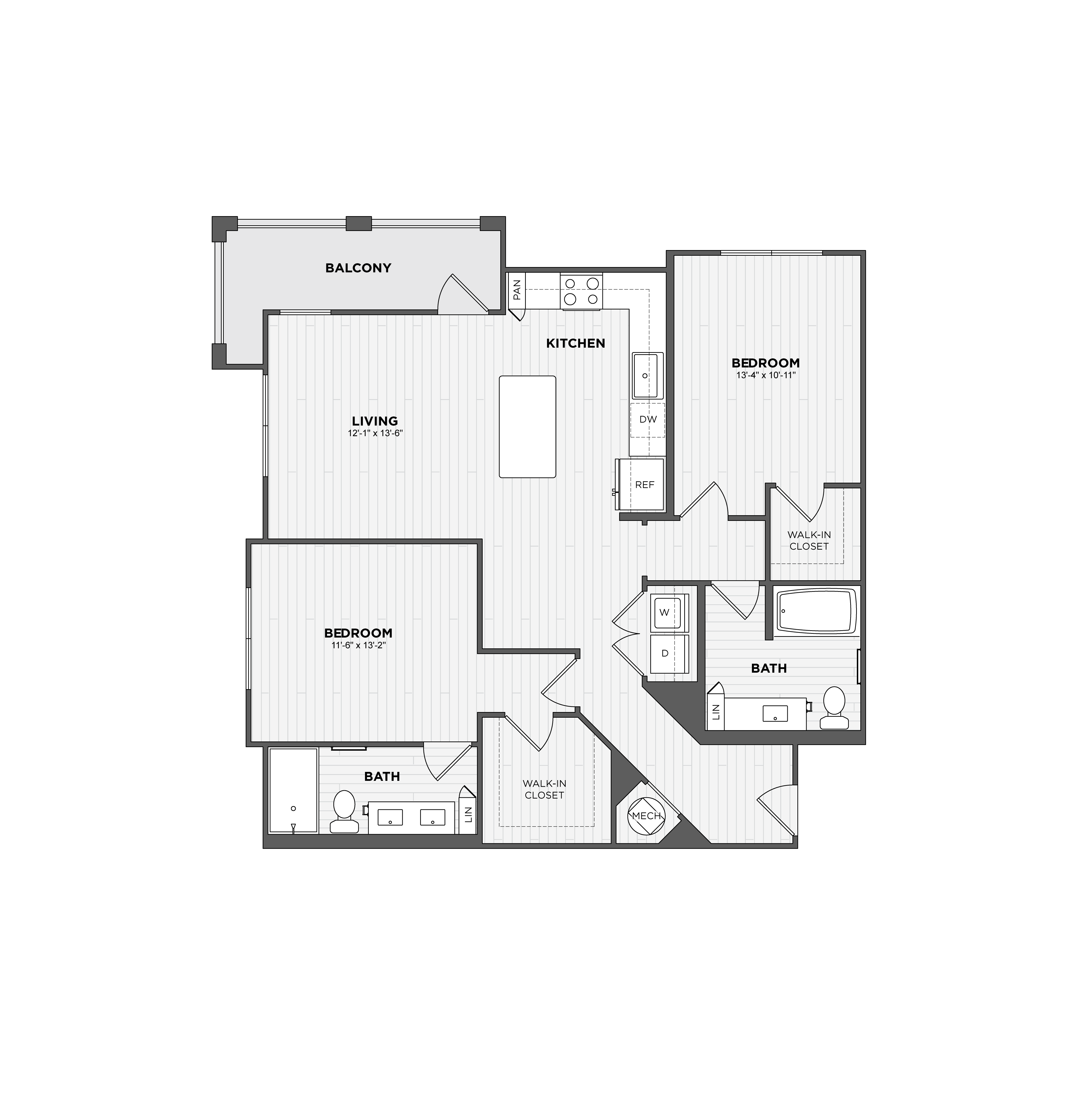2 Bed/2 Bath-B2 floor plan