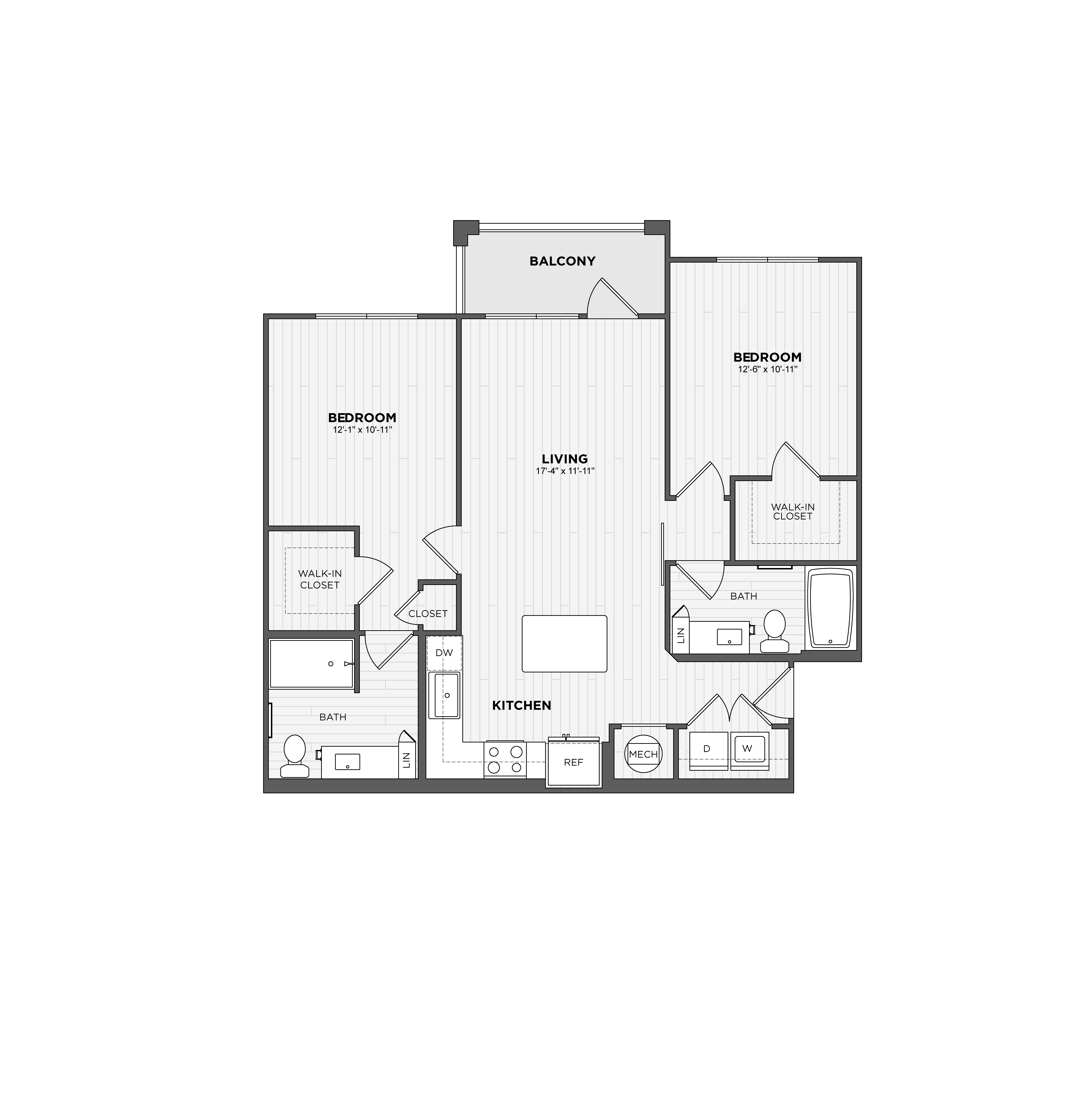 2 Bed/2 Bath-B1 floor plan
