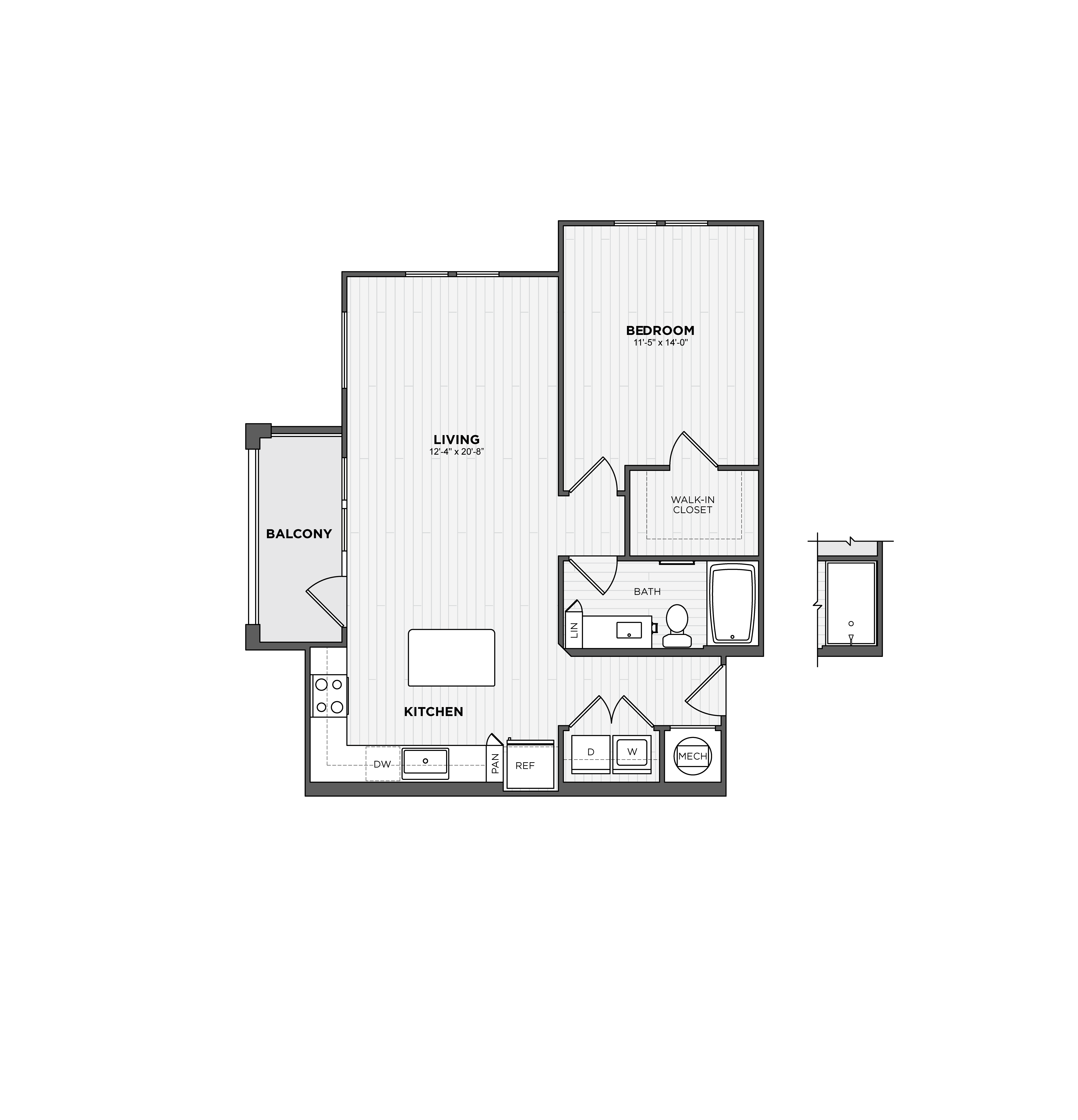 1 Bed/1 Bath-A2 floor plan