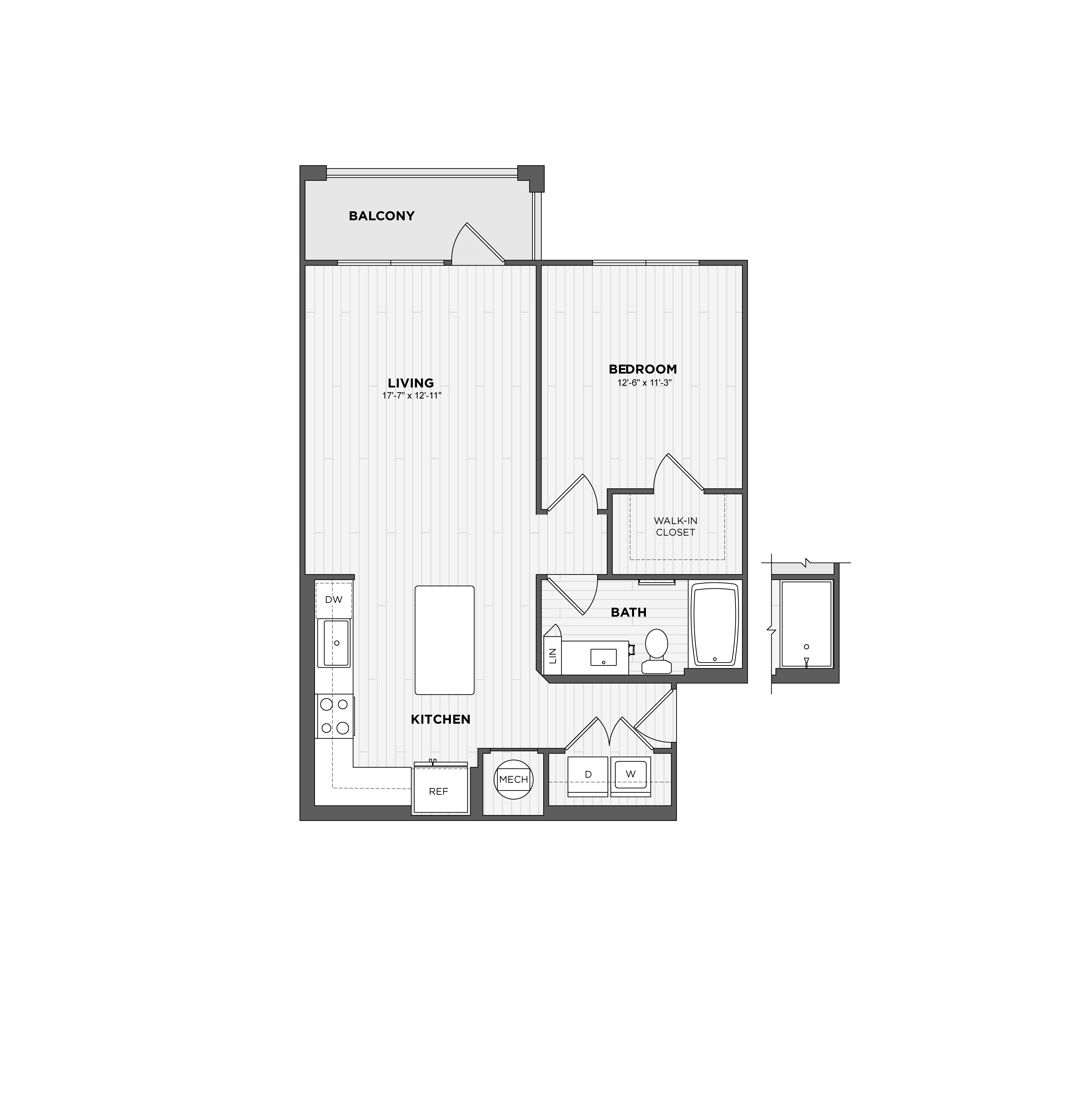 1 Bed/1 Bath-A1 floor plan