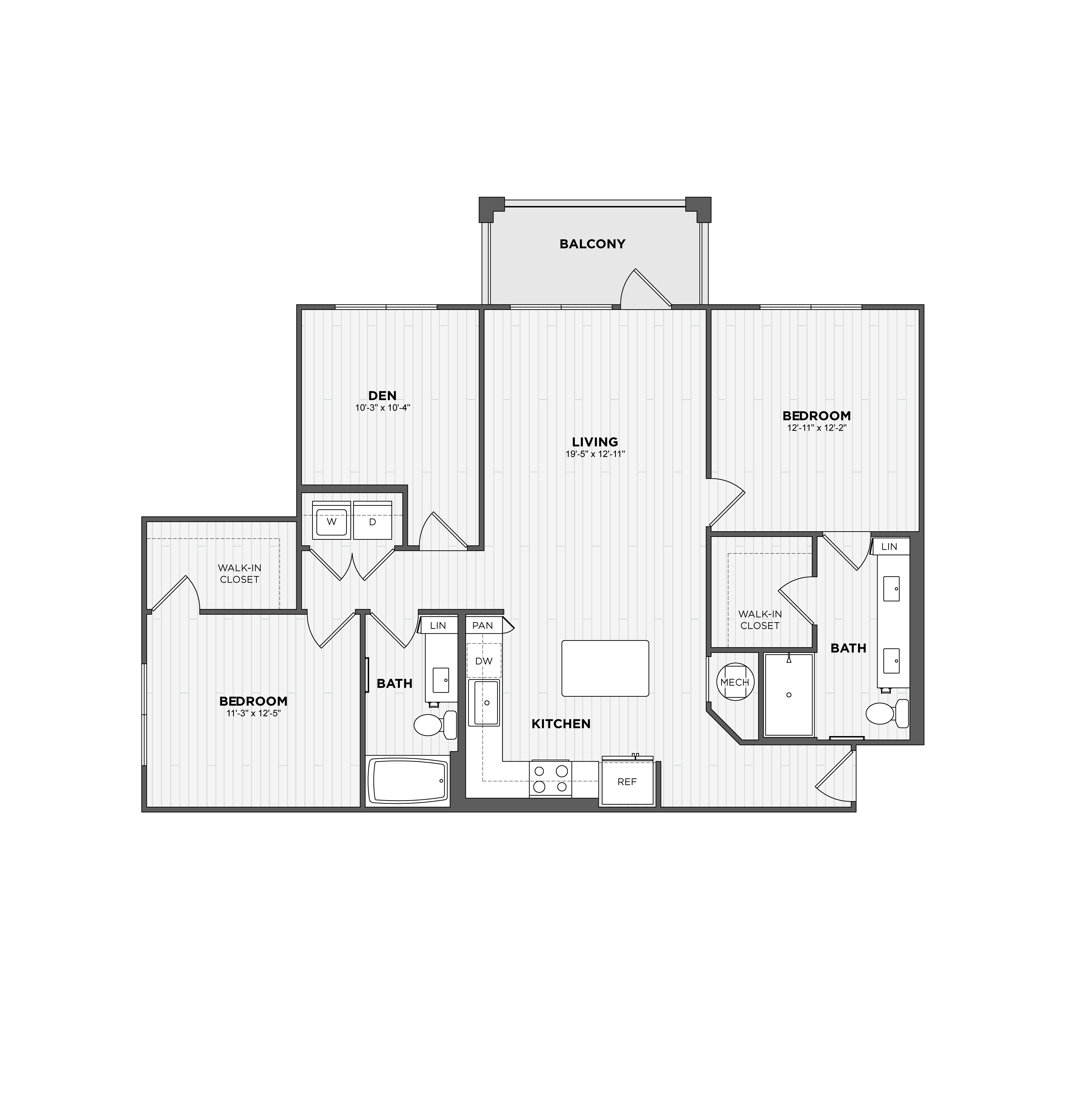 2 Bed/2 Bath Den-B3 floor plan