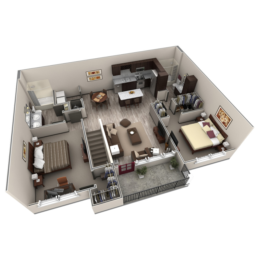 2 BR - Grand Overlook Garage floor plan