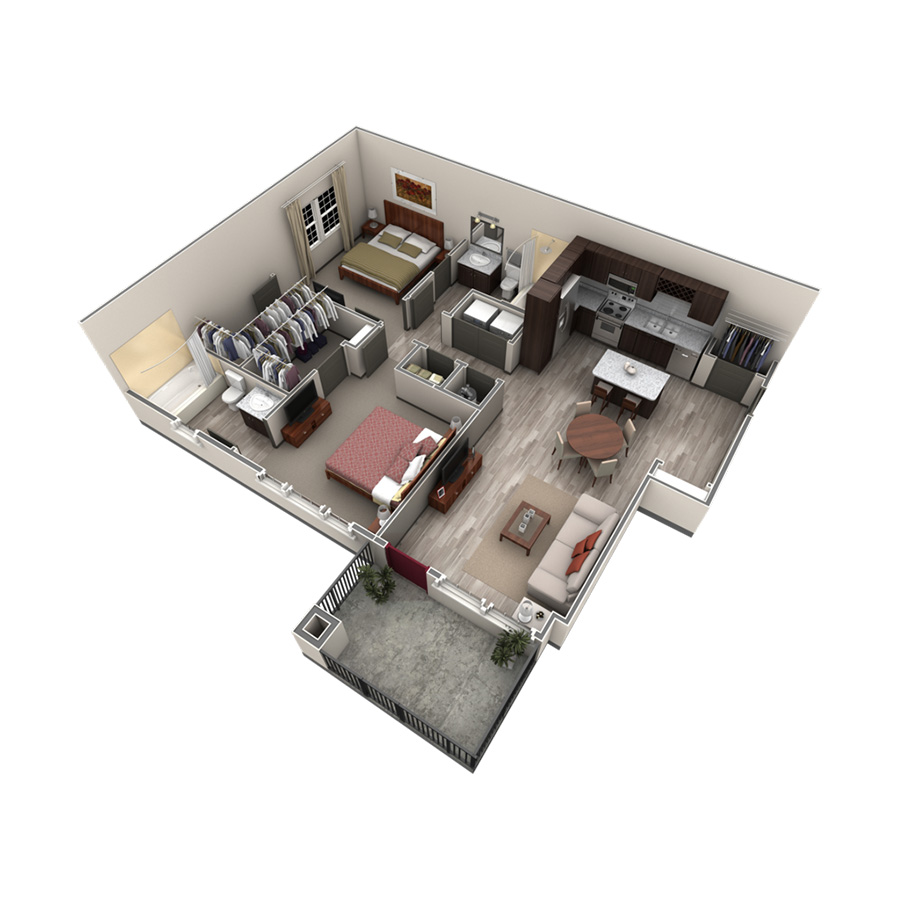 2 BR - Designer Courtyard Gara floor plan