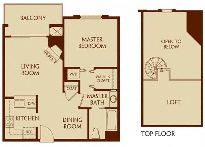 1.1 B loft floor plan