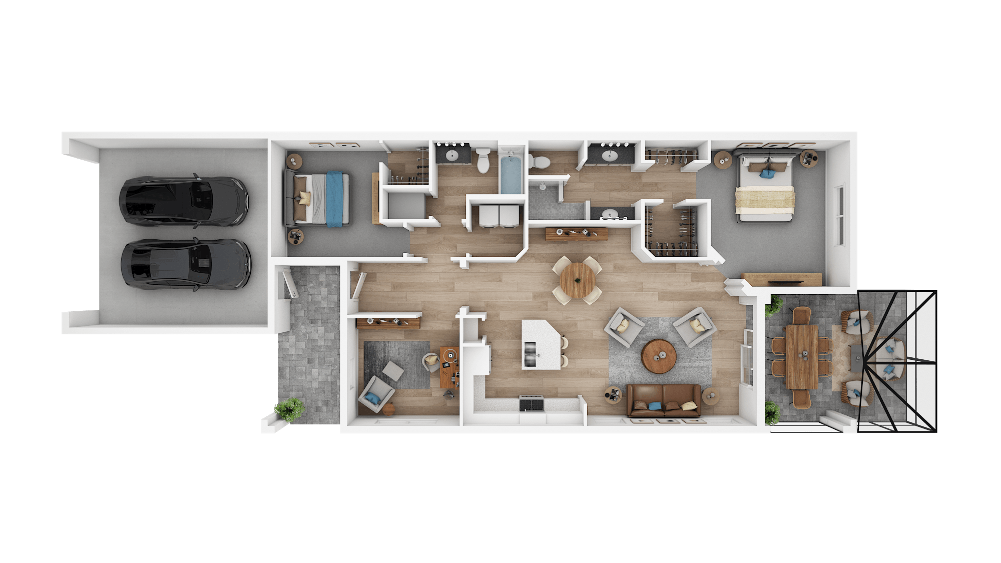 2 Bed/2 Bath Den - Tidewater floor plan
