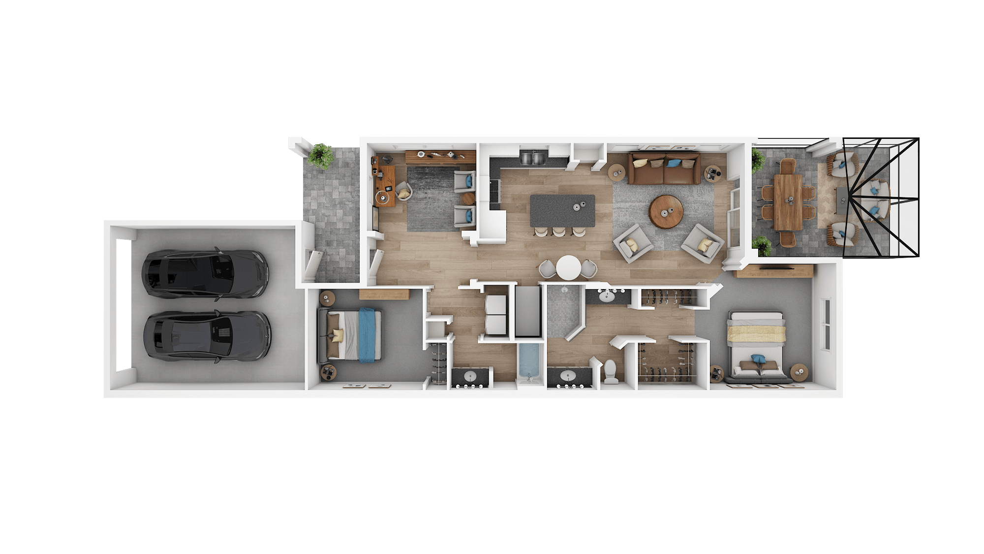 2 Bed/2 Bath Den-Crystal Sand floor plan
