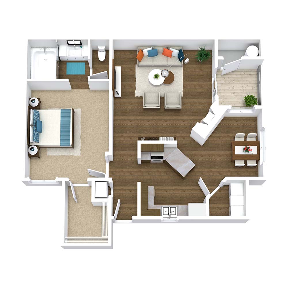1 Bedroom floor plan