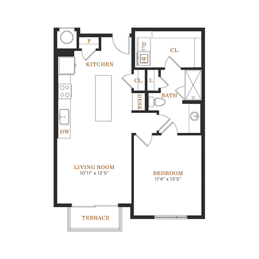 1B floor plan