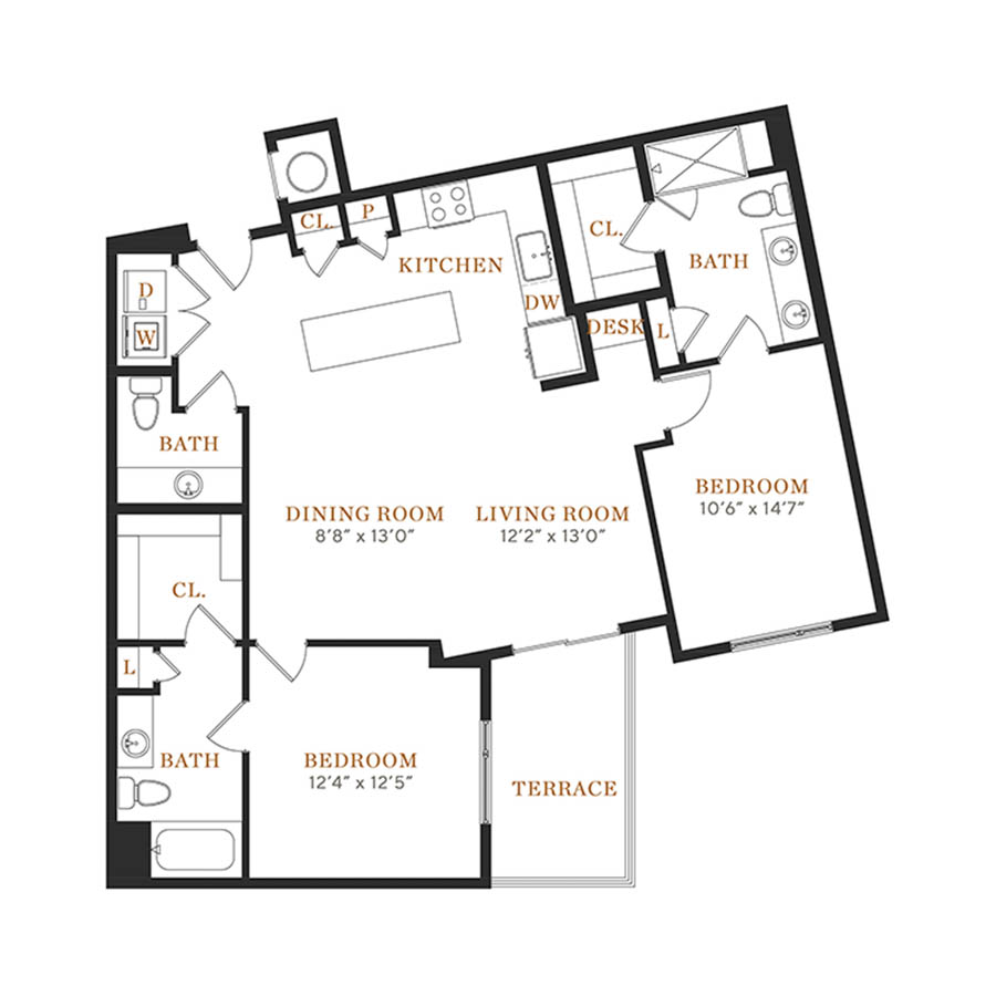 2C.A floor plan