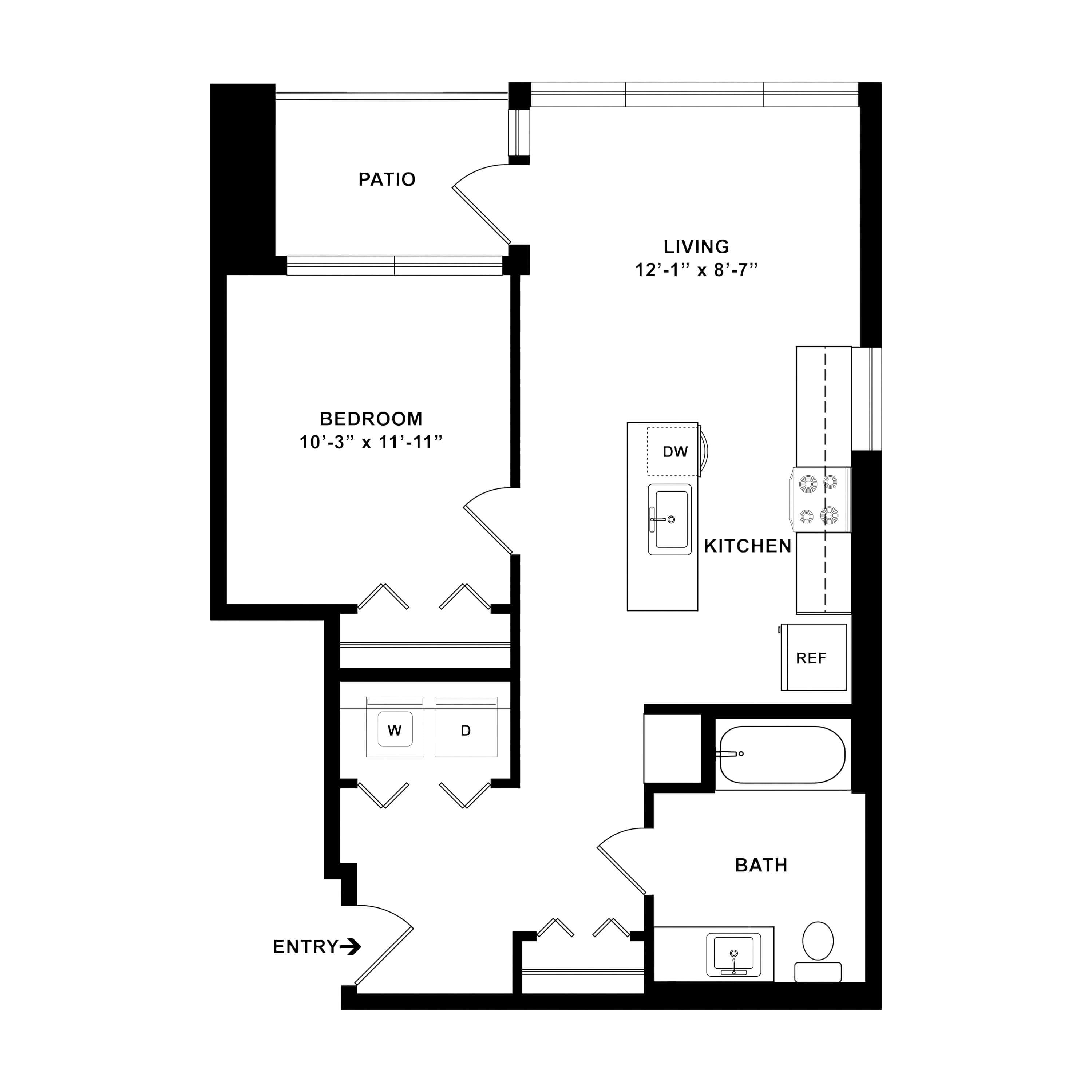 1 Bed/1 Bath-A_TypeA floor plan