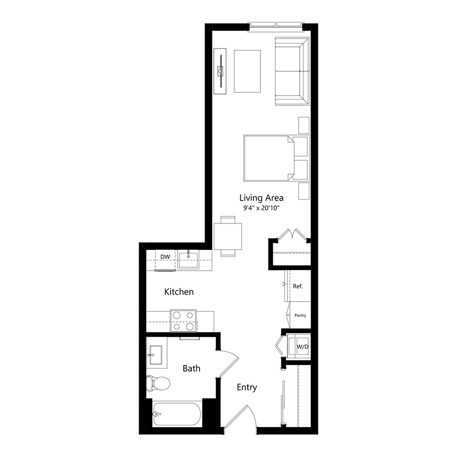 Studio E floor plan