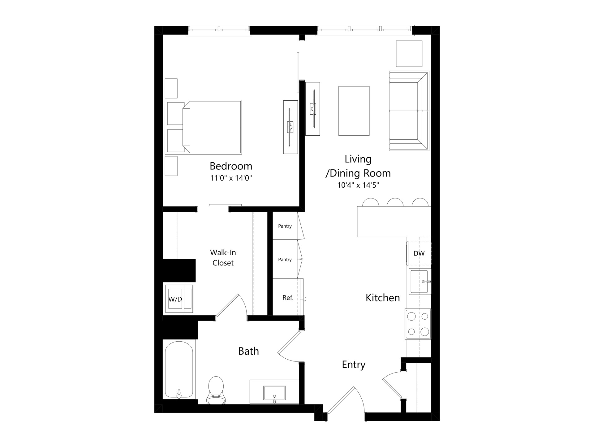 1X1 A3 floor plan