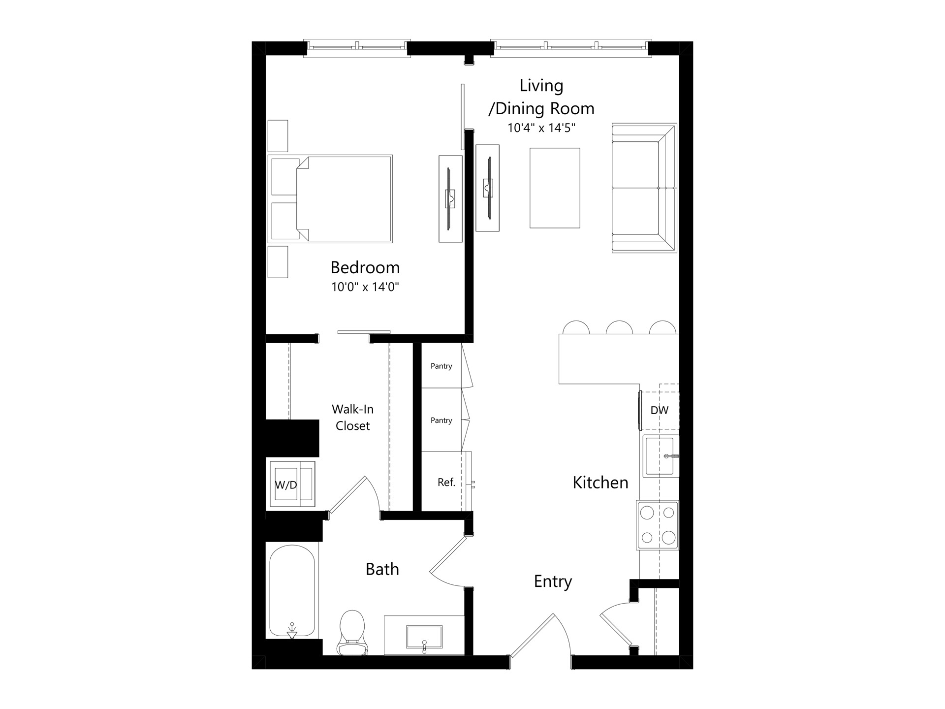 1X1 A1 floor plan