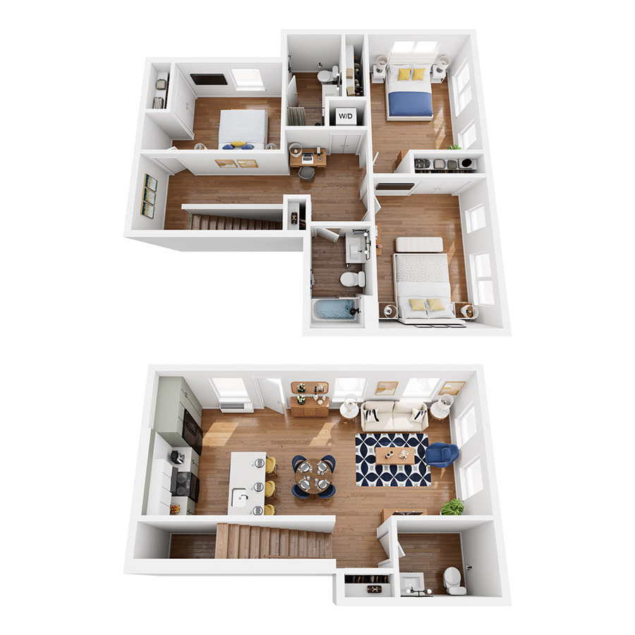 3X2.5 Townhome C floor plan