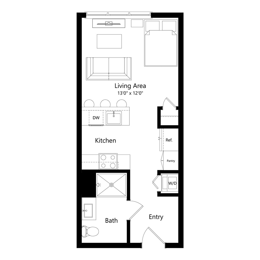 Studio A floor plan