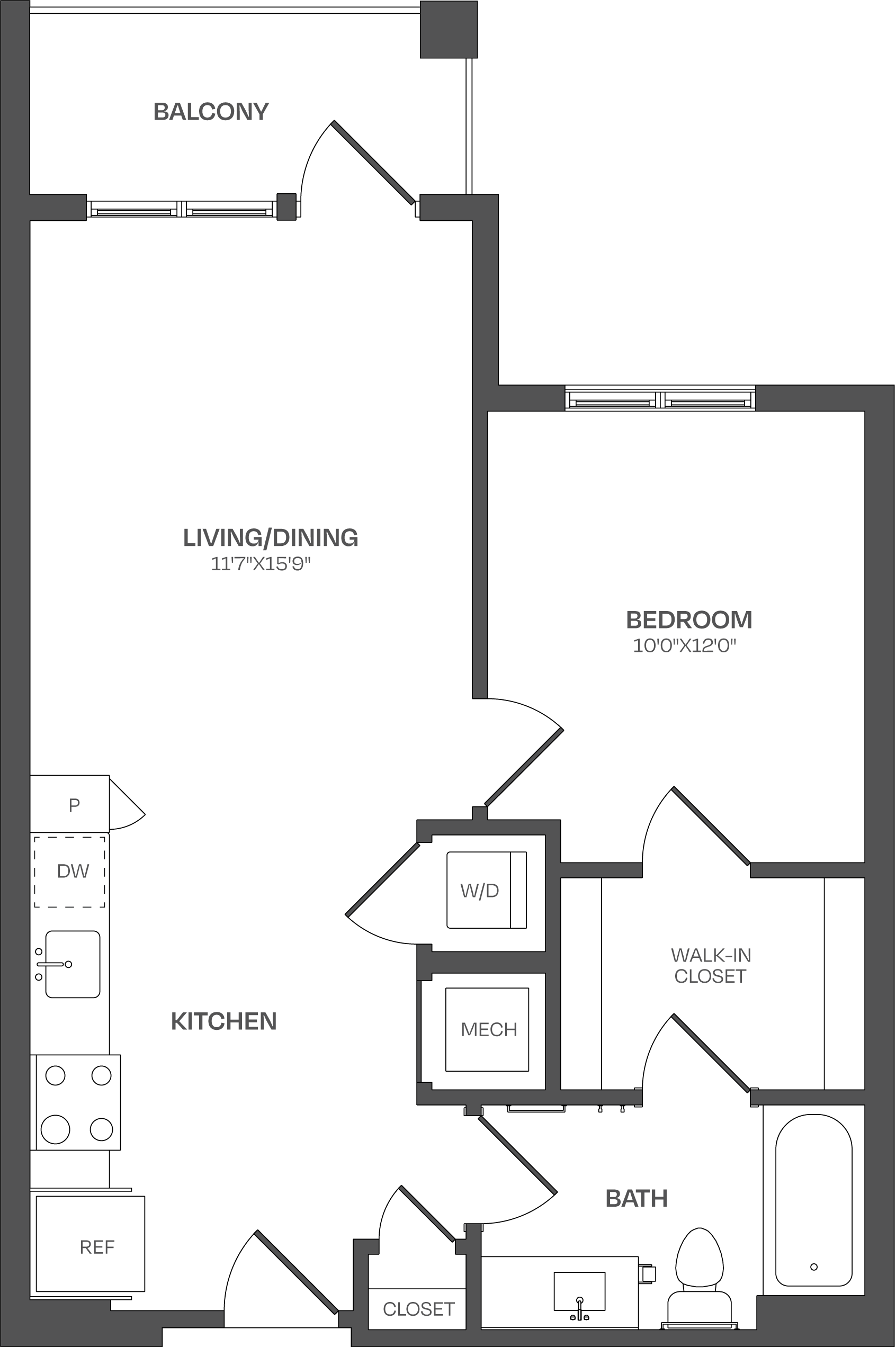 1 Bed/1 Bath-A06 floor plan