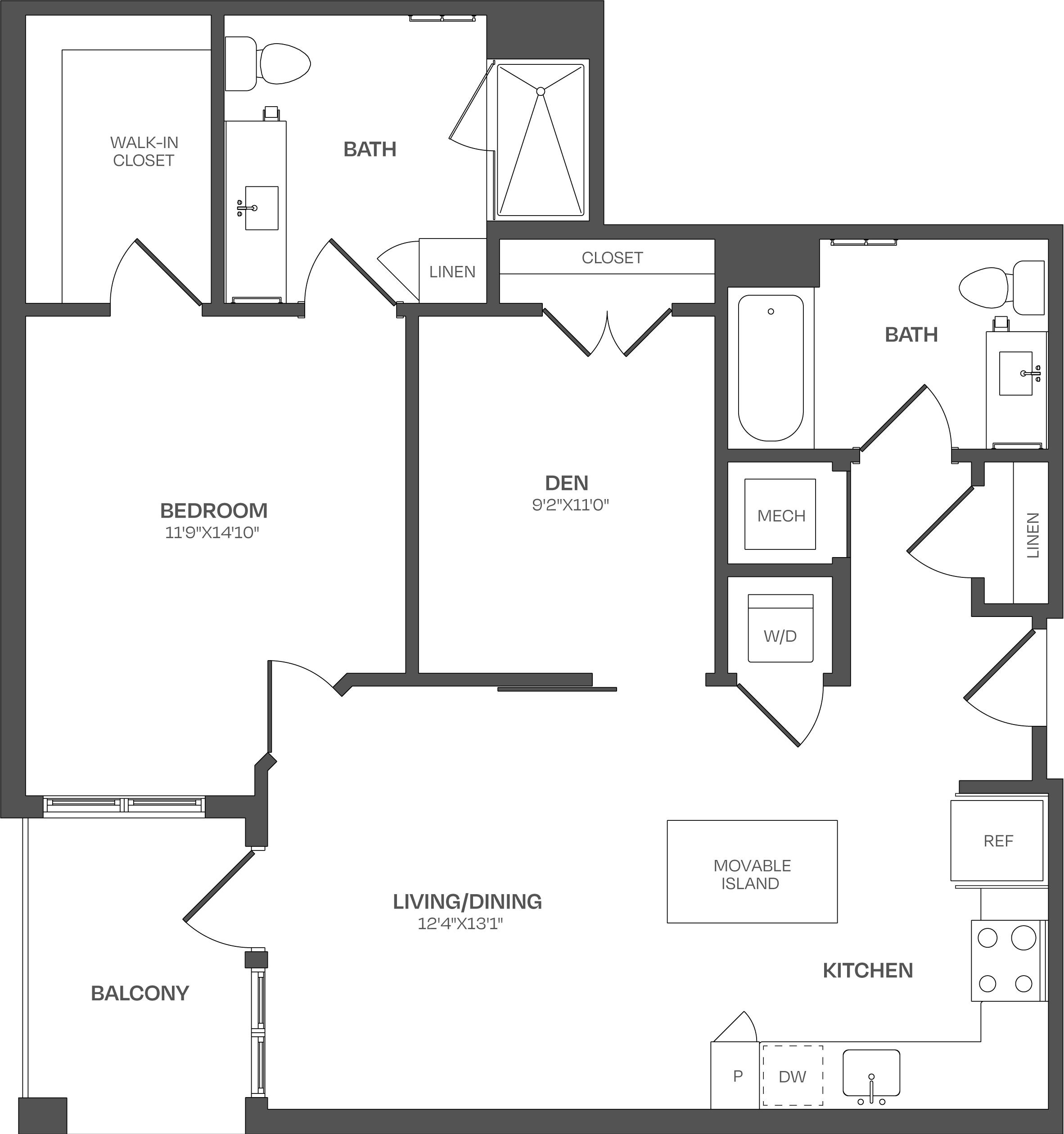 Jr 2 Bed/2 Bath -B09 floor plan
