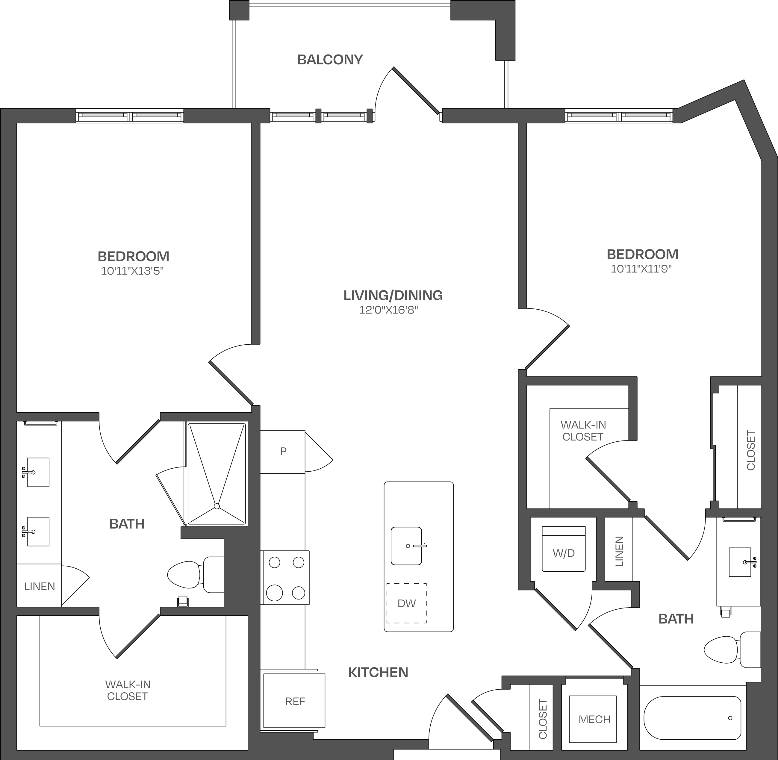 2 Bed/2 Bath-C25 floor plan