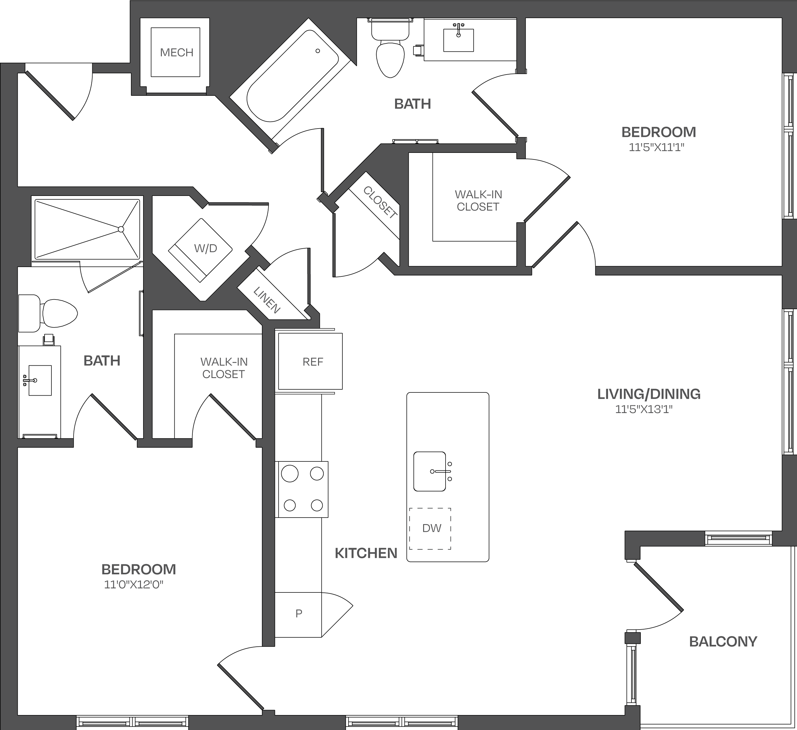 2 Bed/2 Bath-C10 floor plan
