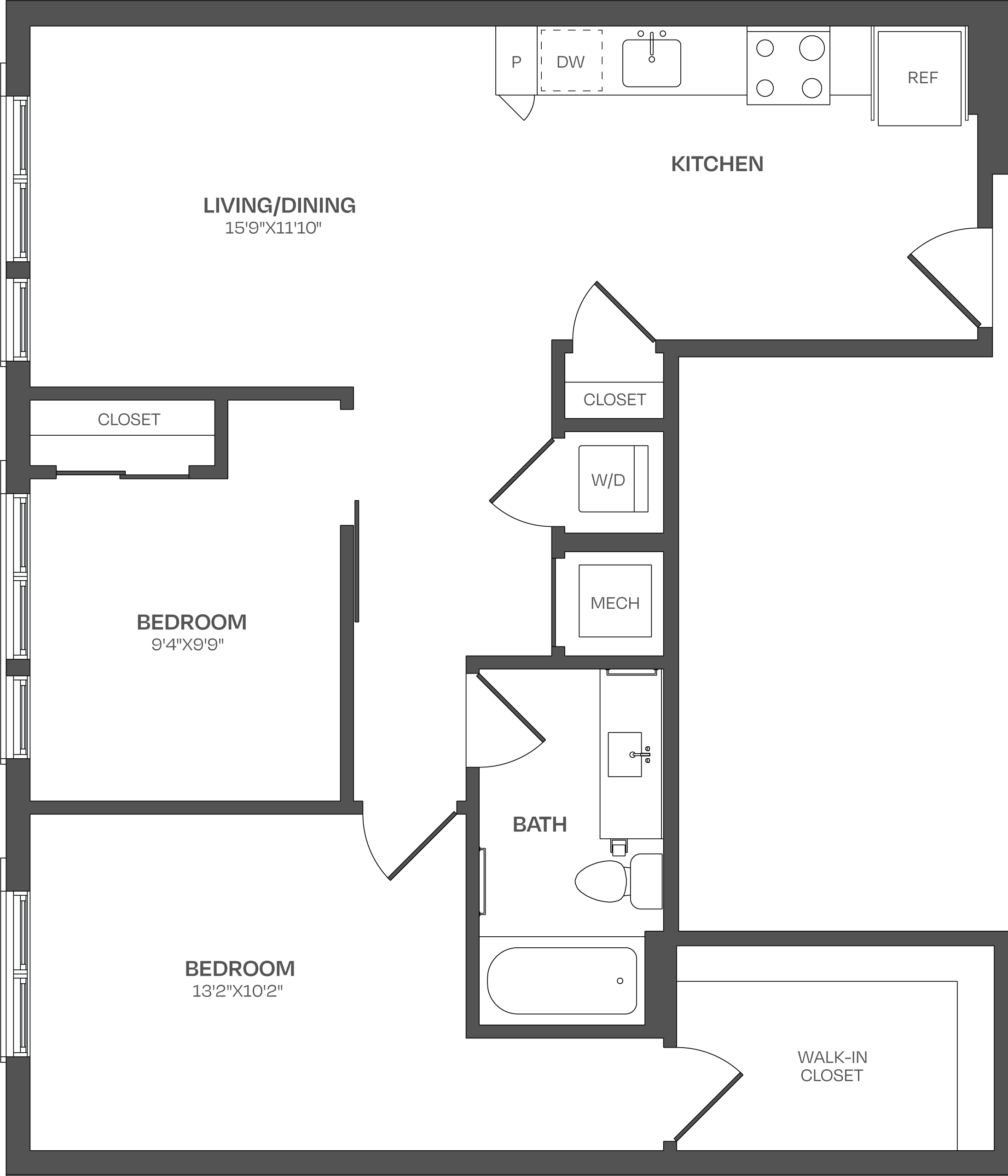 2 Bed/1 Bath-C01 floor plan