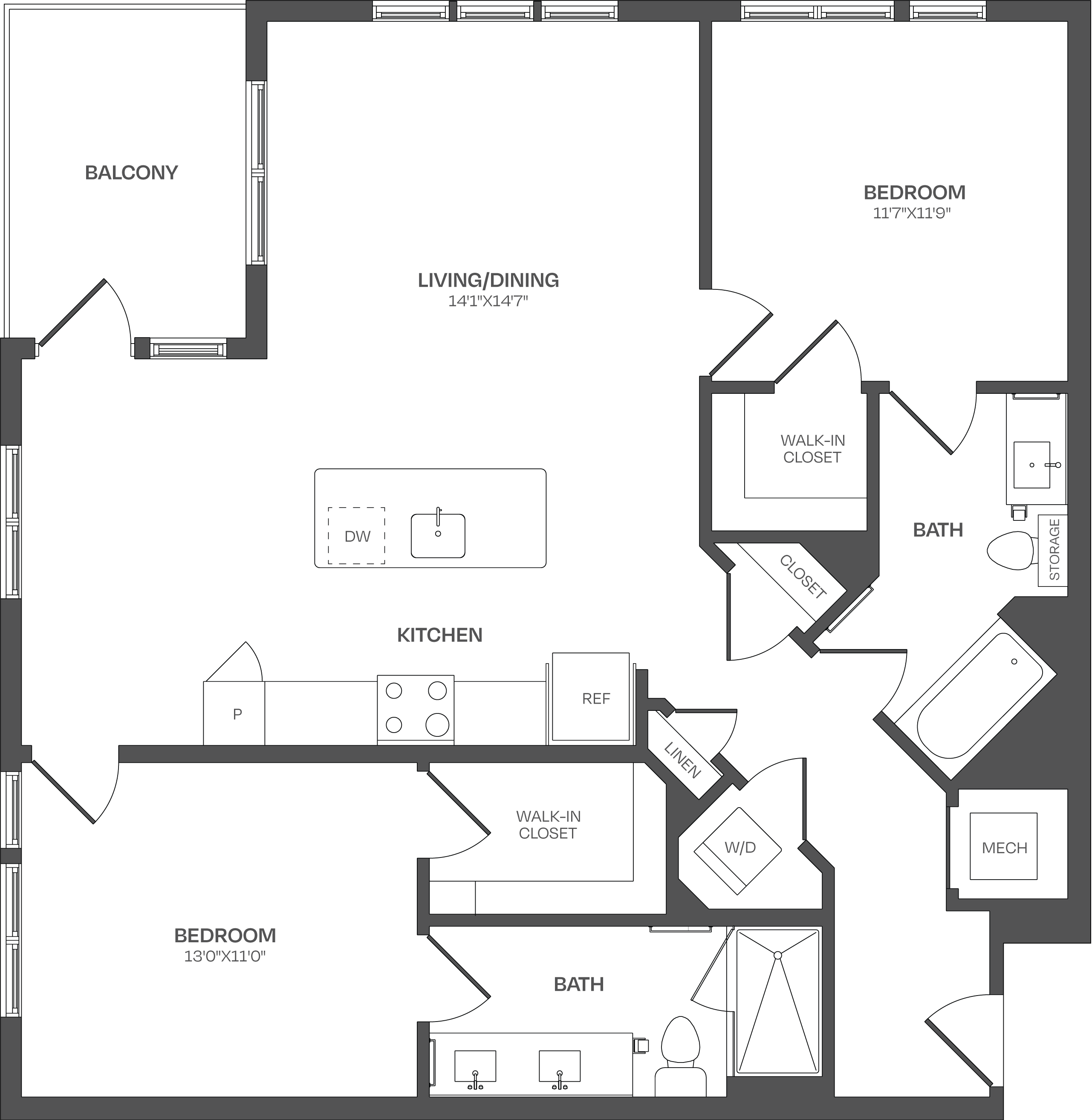 2 Bed/2 Bath-C20 floor plan