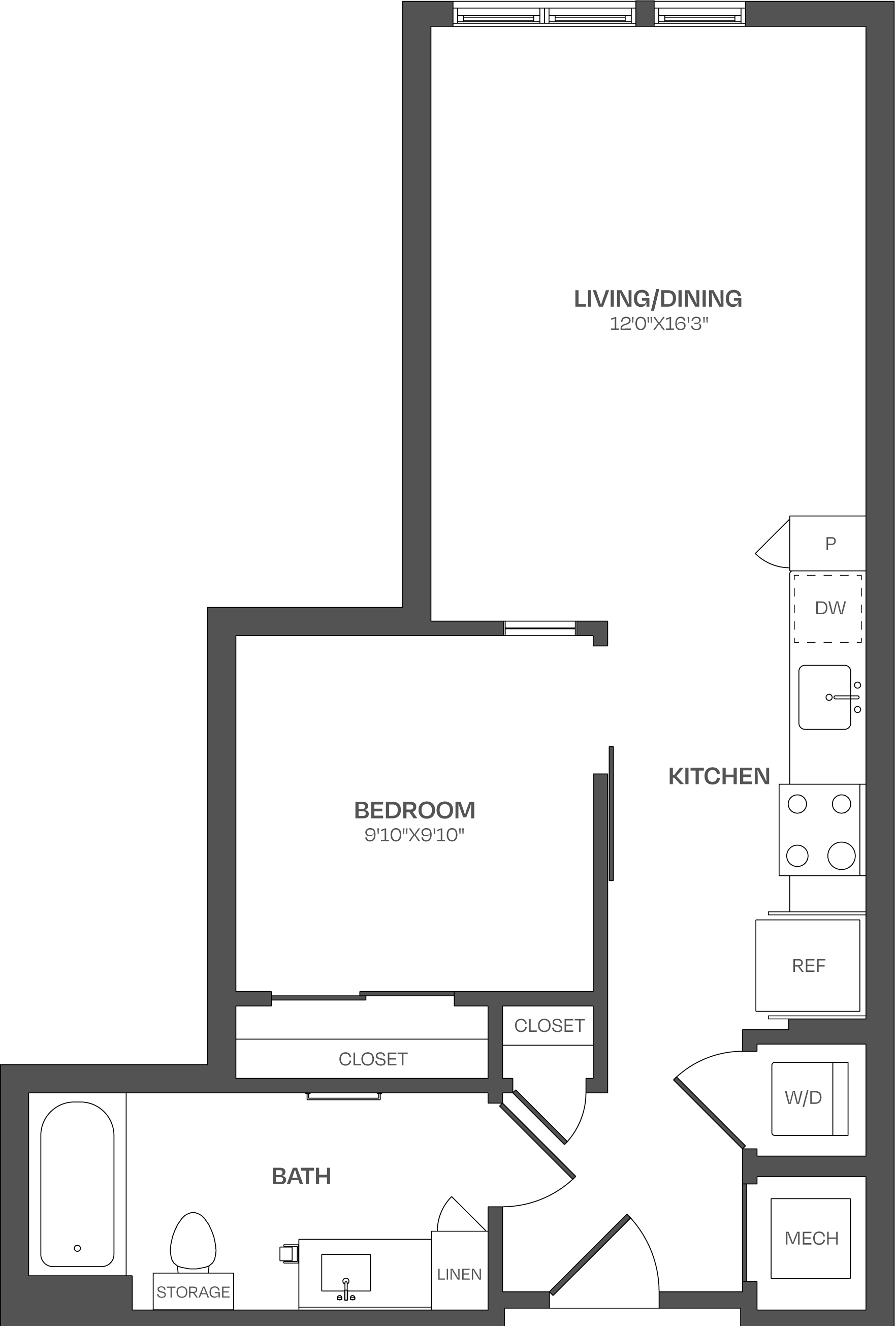 1 Bed/1 Bath-J02 floor plan
