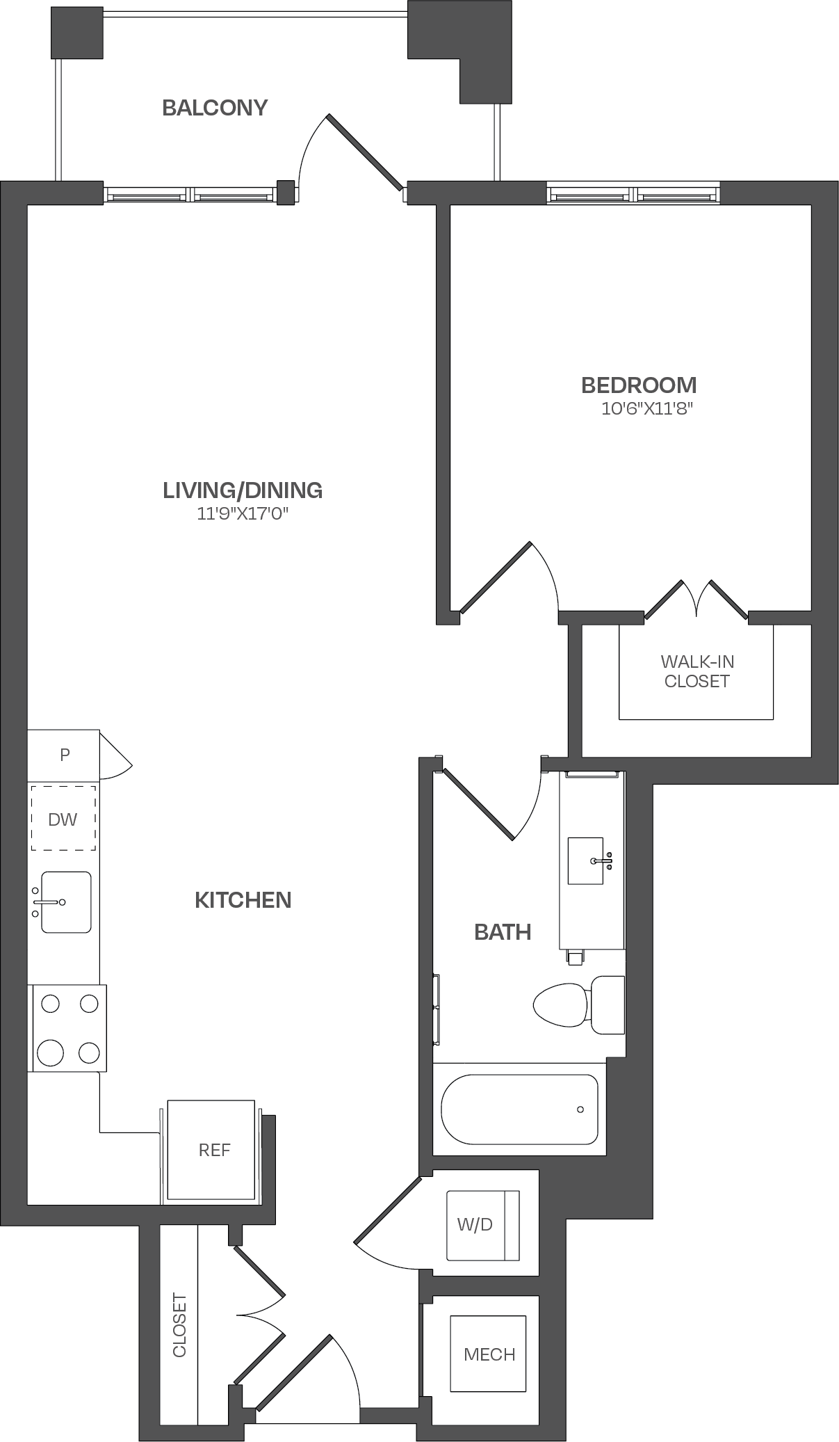 1 Bed/1 Bath-A13 floor plan