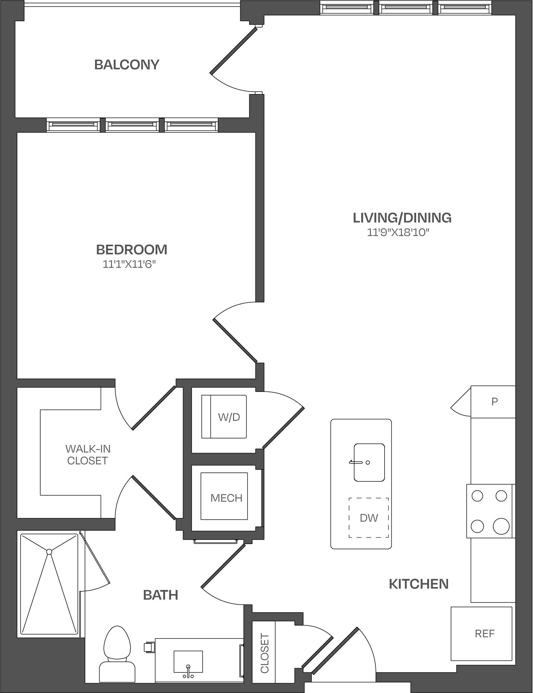 1 Bed/1 Bath-A15 floor plan
