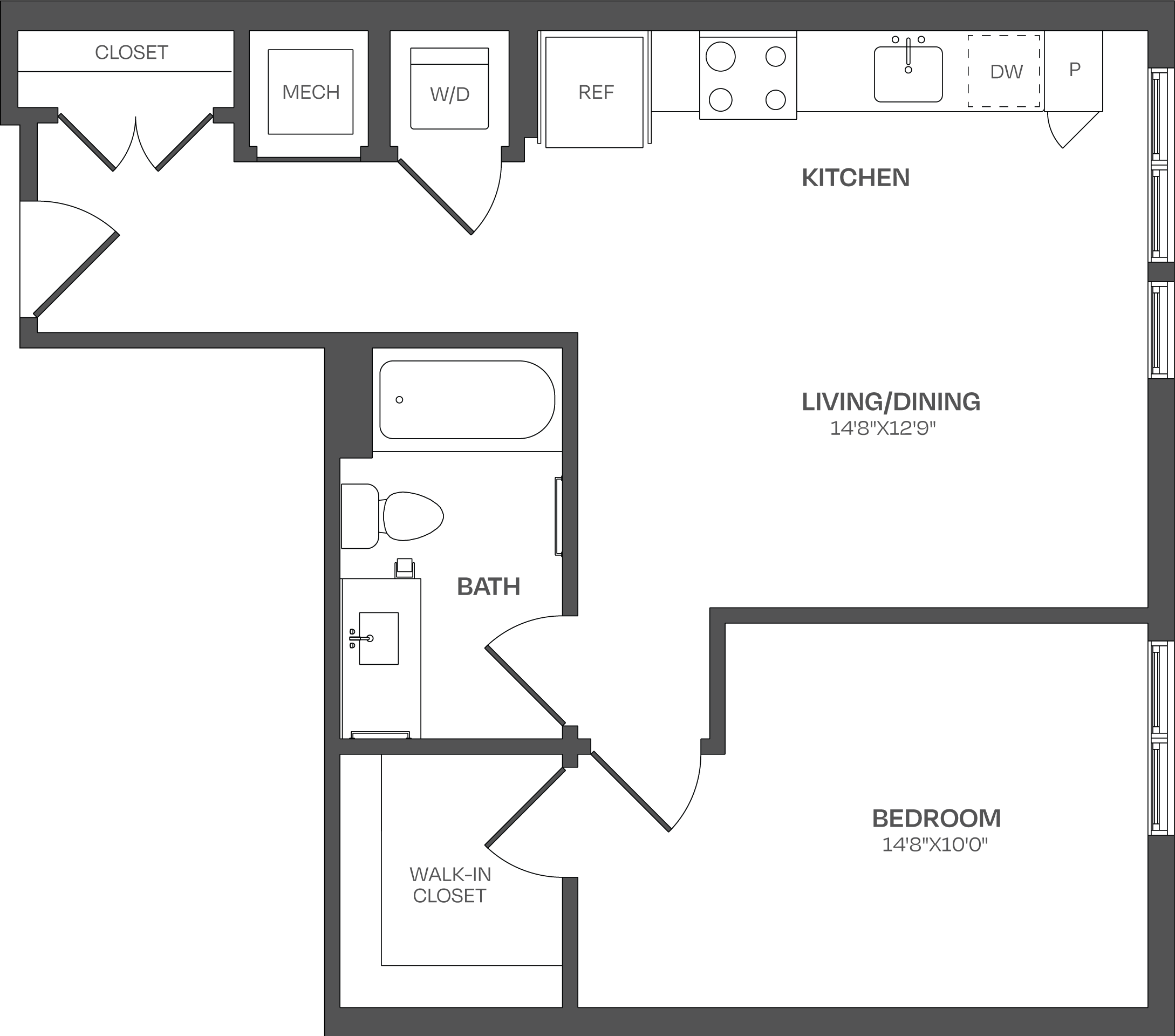 1 Bed/1 Bath-A05 floor plan