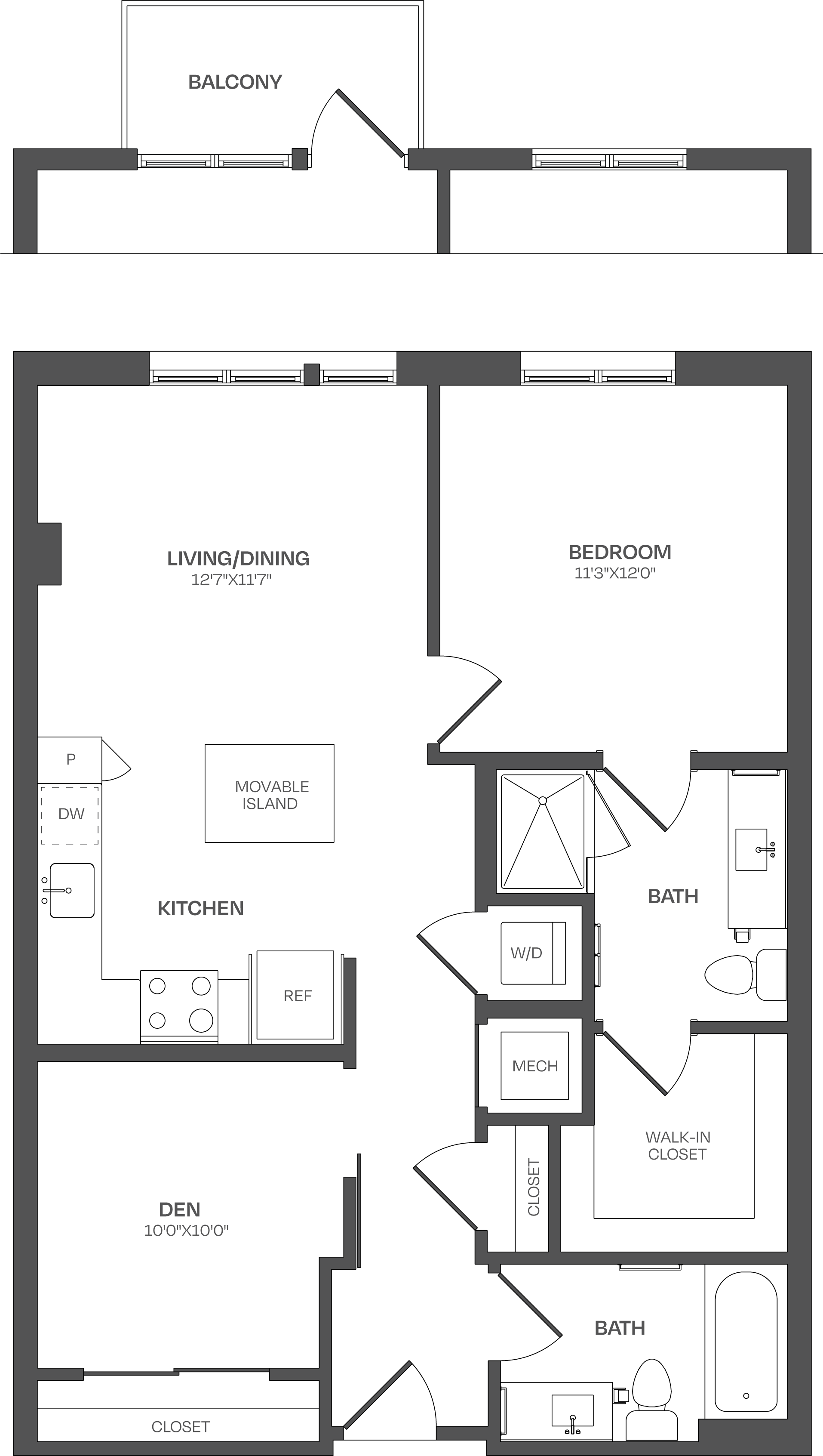 1 Bed/2 Bath Den-B08 floor plan