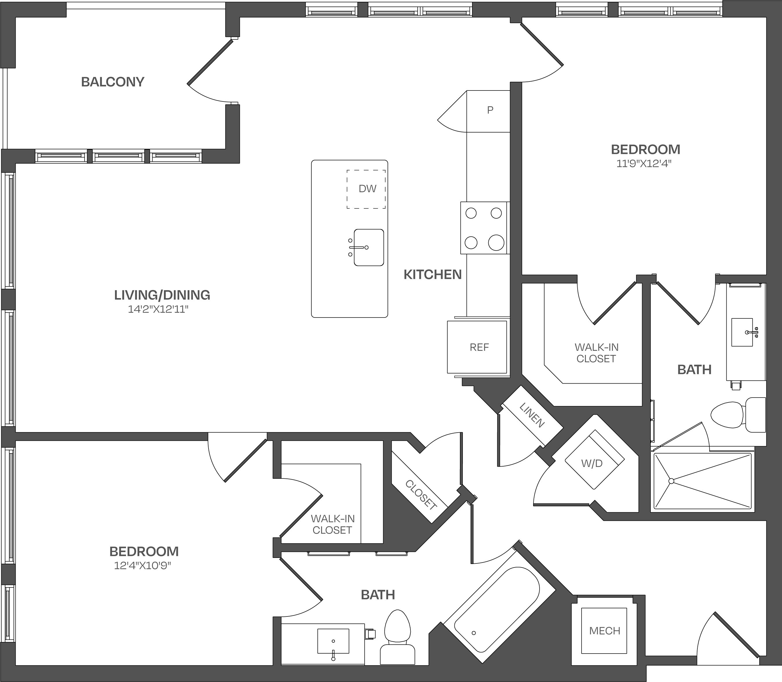 2 Bed/2 Bath-C17 floor plan