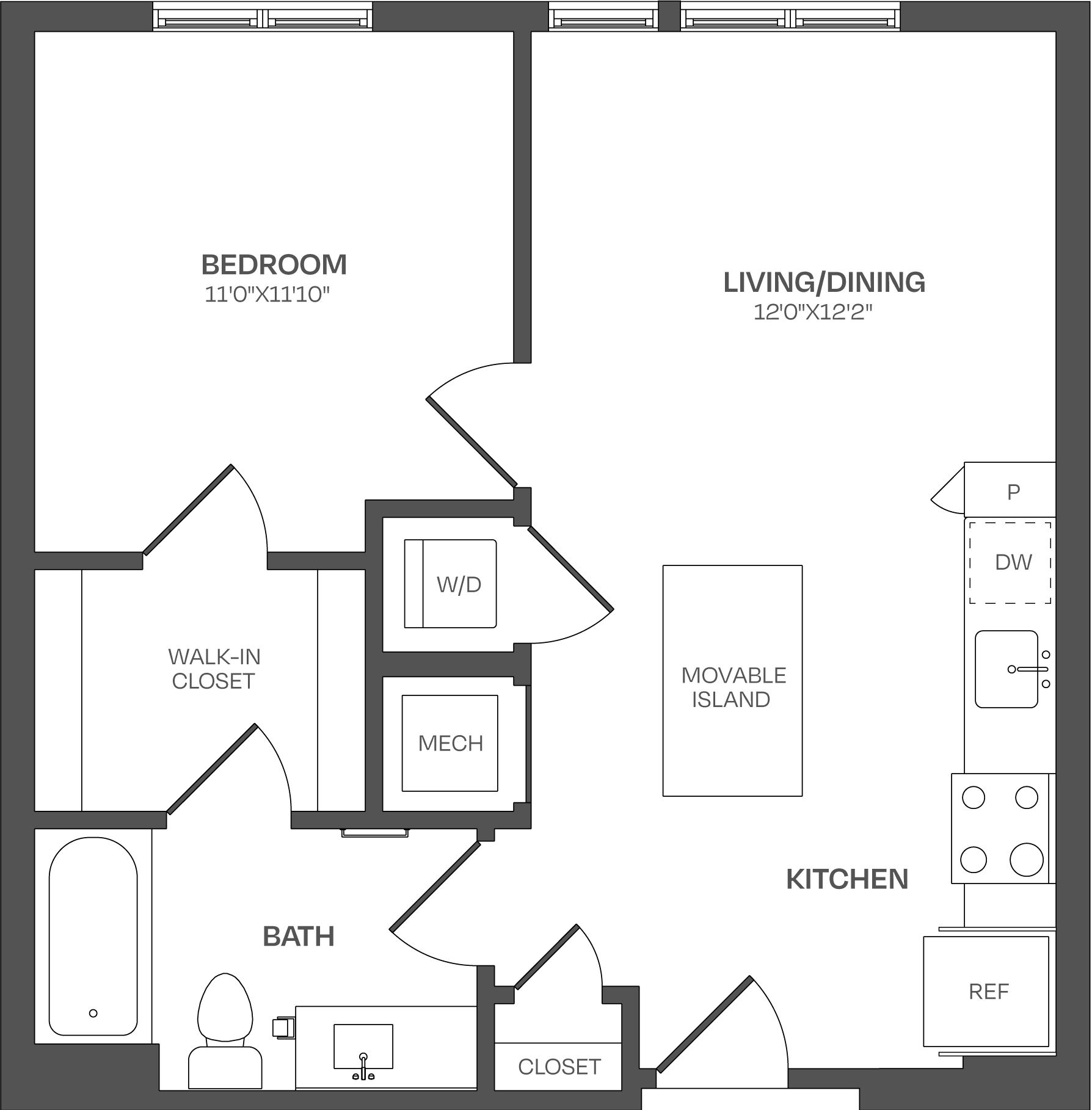 1 Bed/1 Bath-A03 floor plan