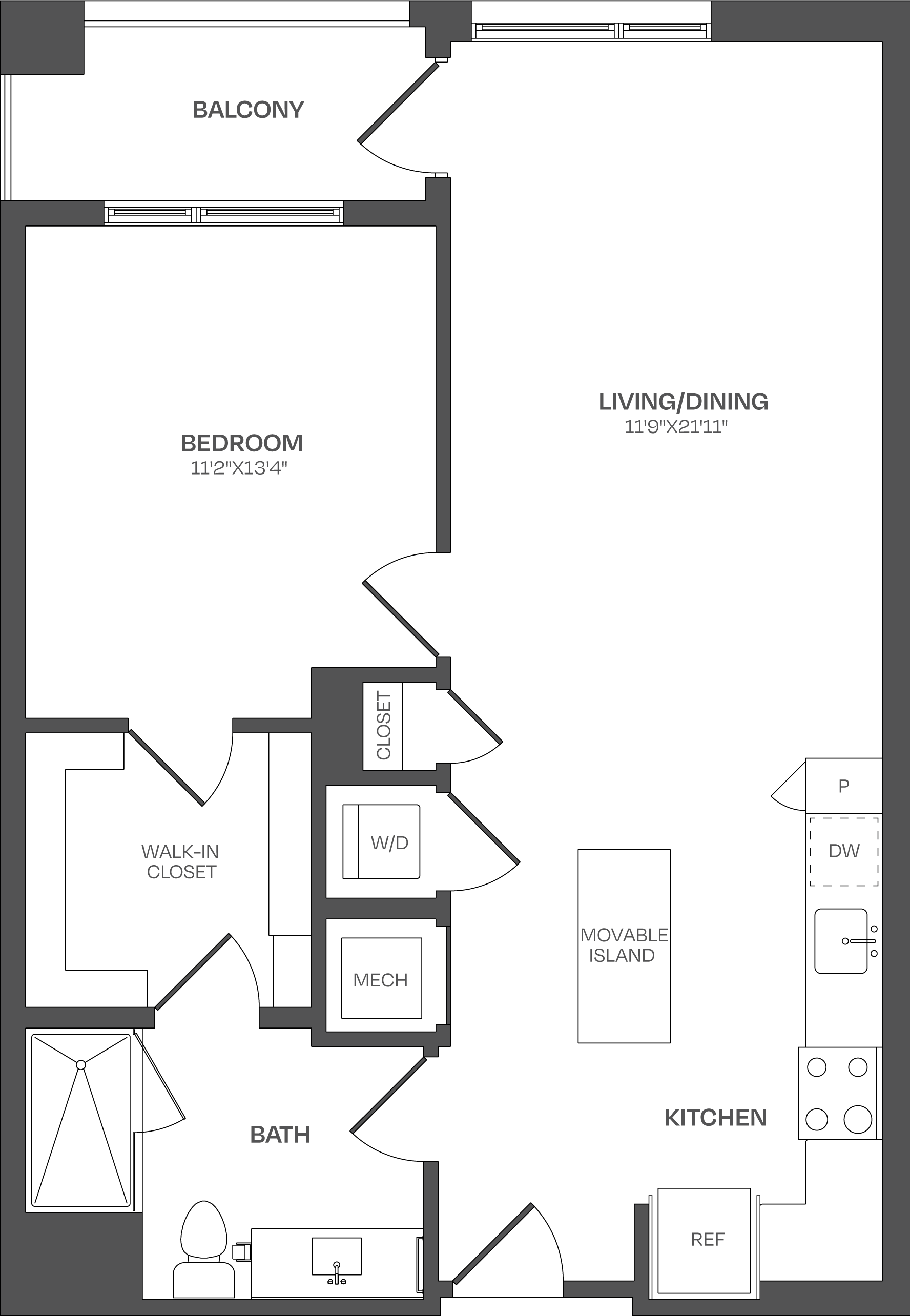 1 Bed/1 Bath-A21 floor plan