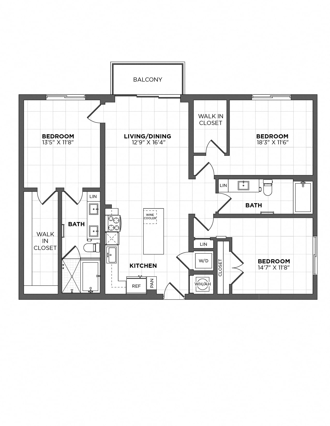 3 Bed/2 Bath-C-1 floor plan
