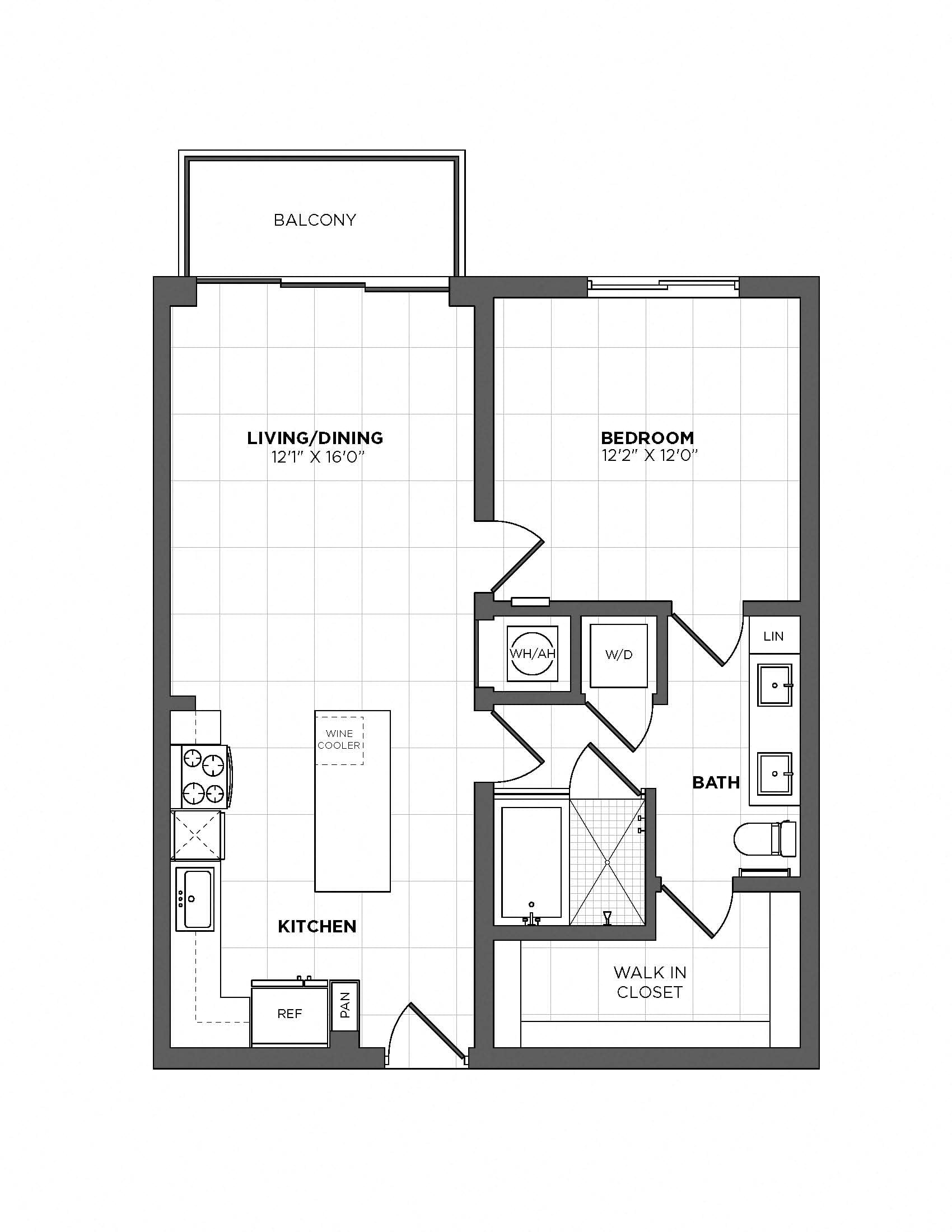1 Bed/1 Bath-A-2 floor plan