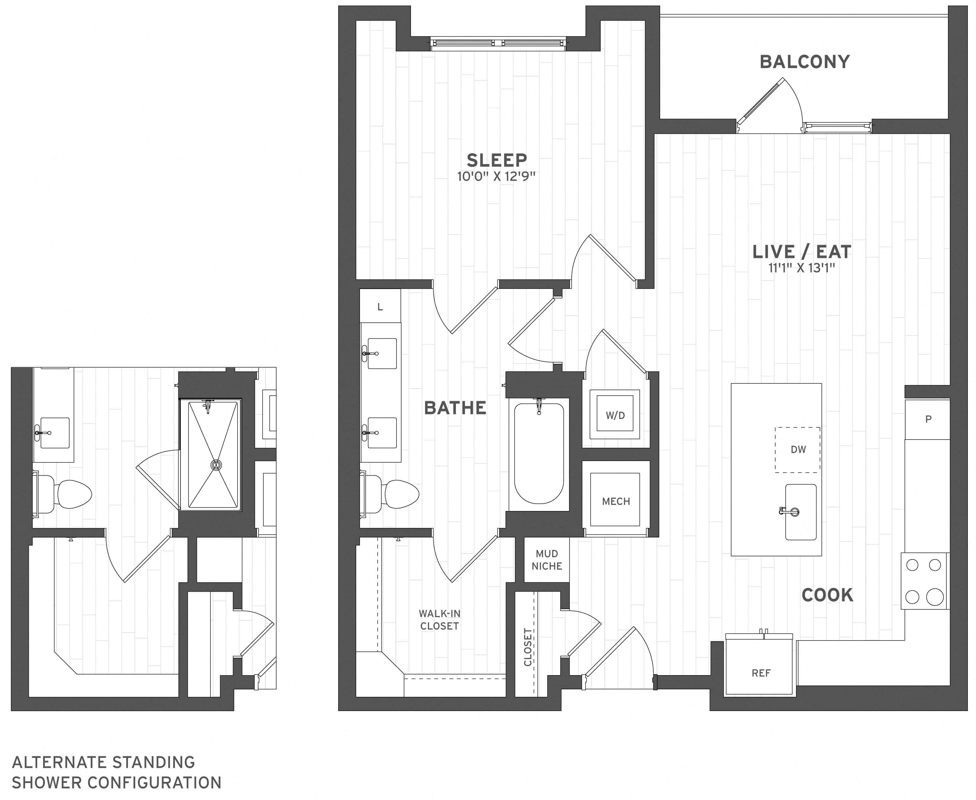 1 Bed/1 Bath-A1 floor plan