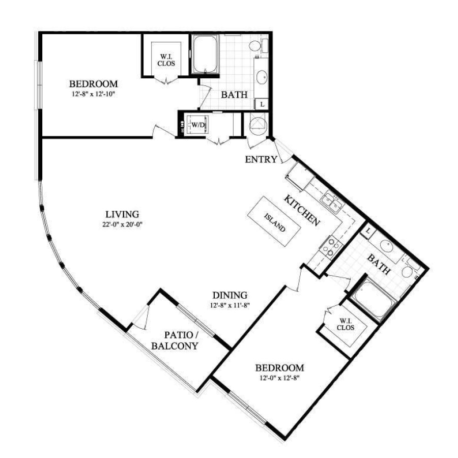 B6 1486sf 2/2 floor plan