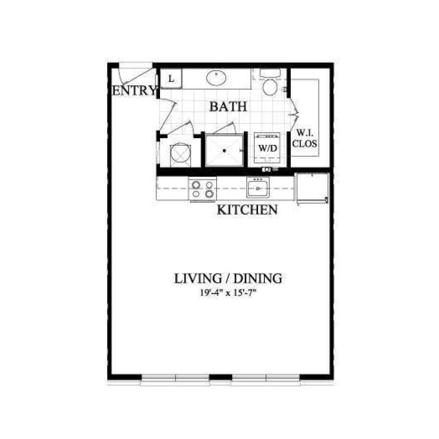 A1 560sf 1/1 floor plan