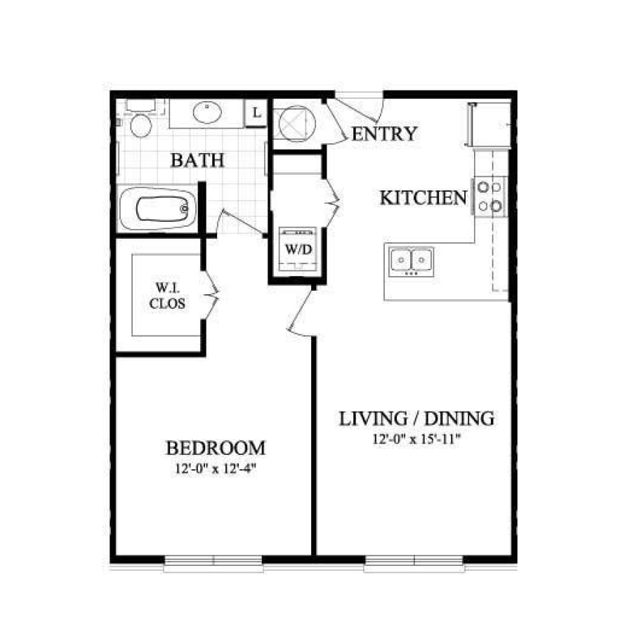 A3 725sf 1/1 floor plan