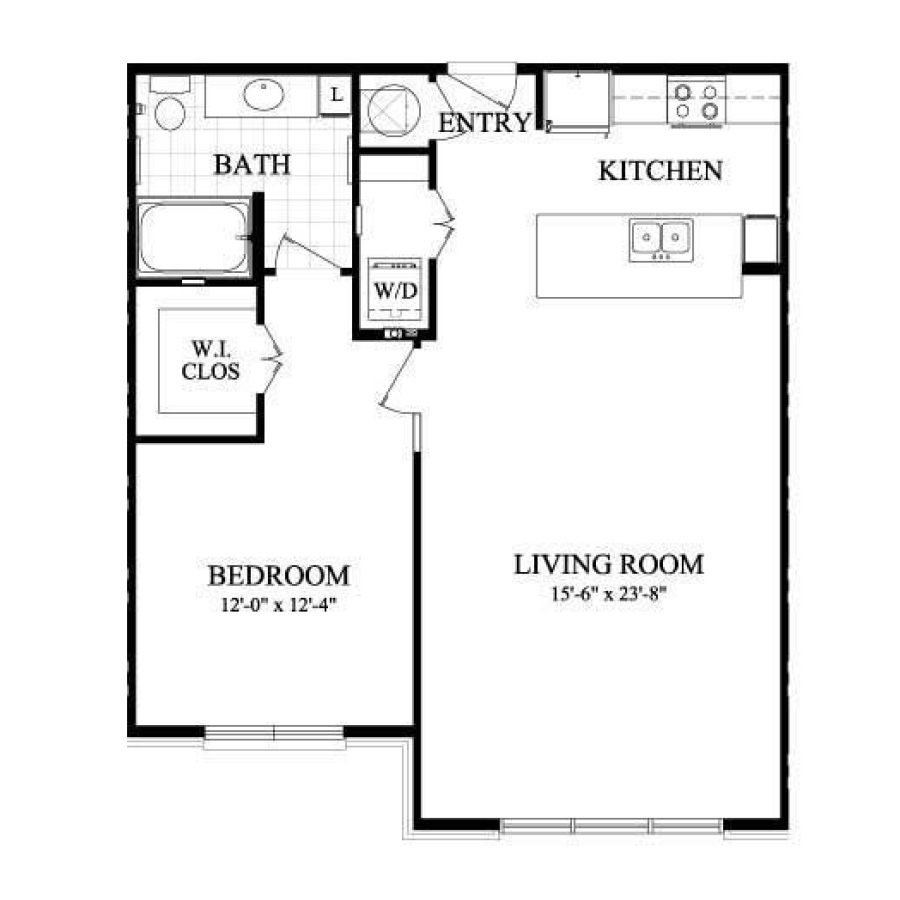 A5 891sf 1/1 floor plan