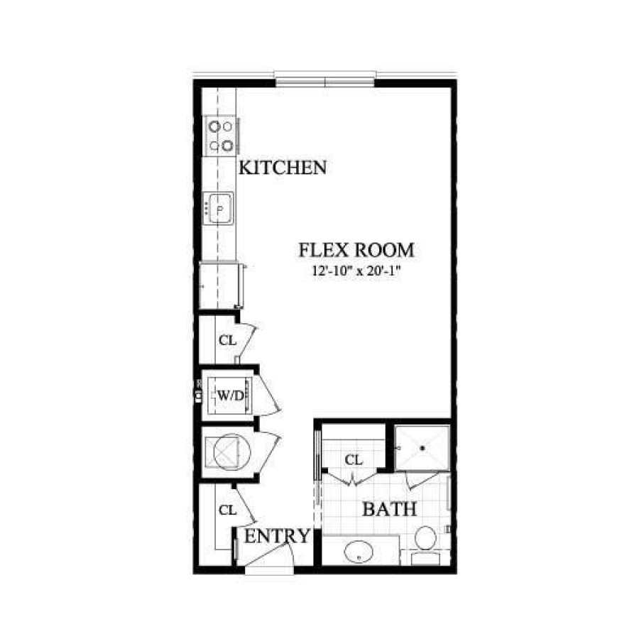 A2 480sf 1/1 floor plan